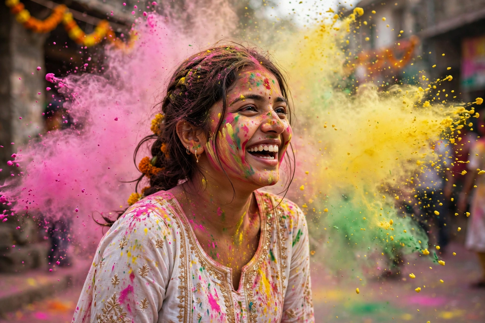 Girl Holi Colors