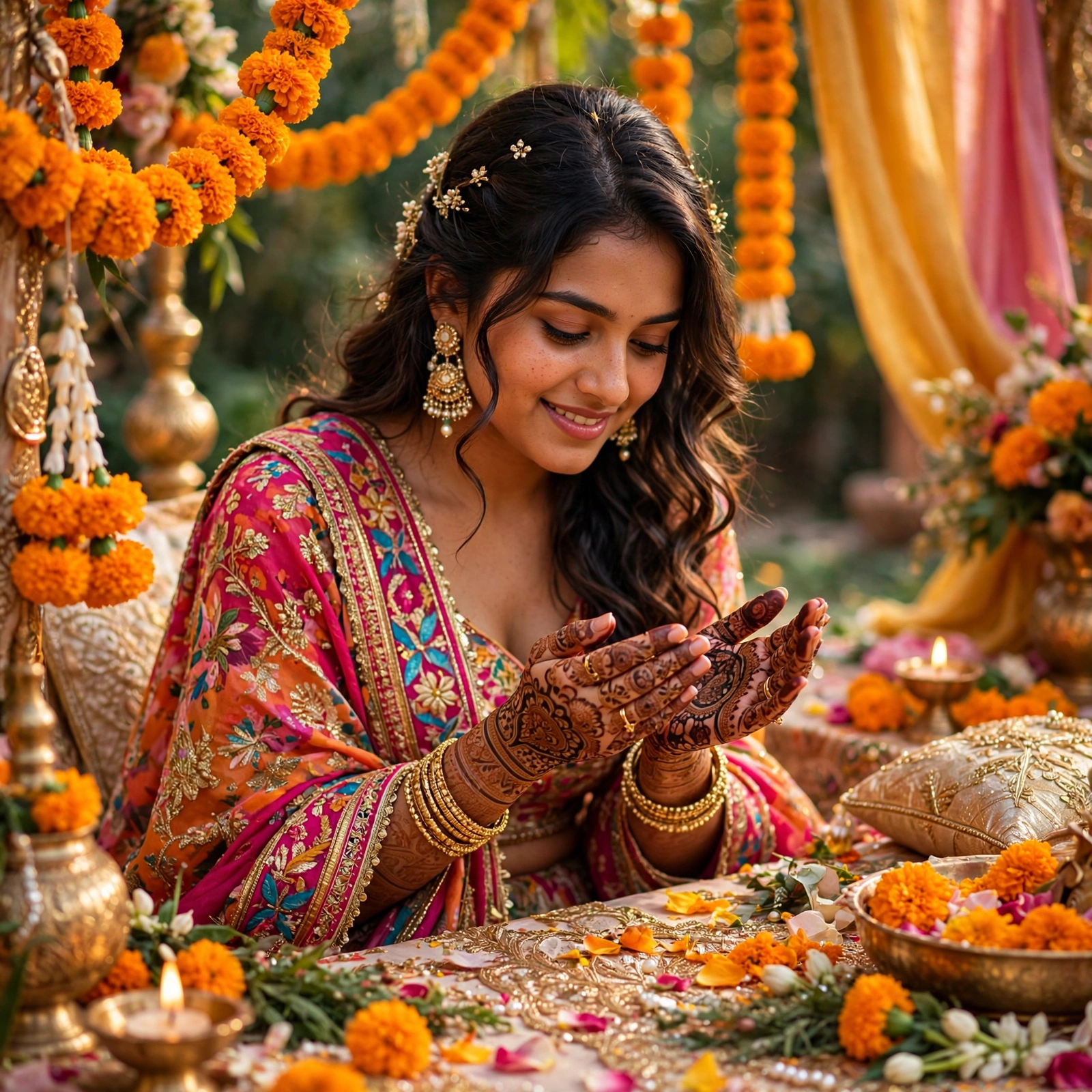 Girl Mehndi Look