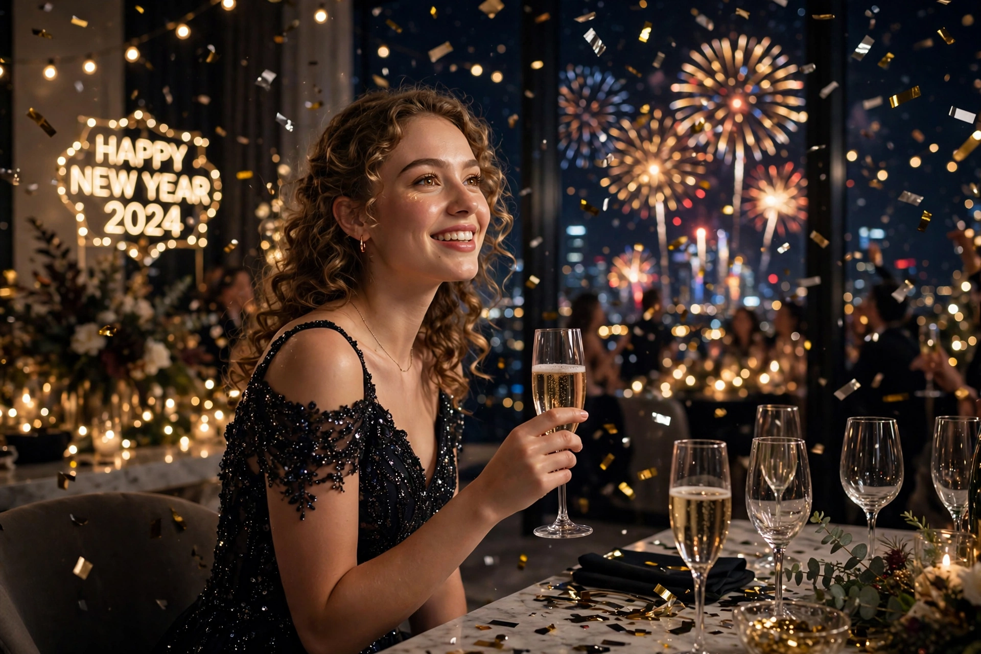 Girl New Year Party