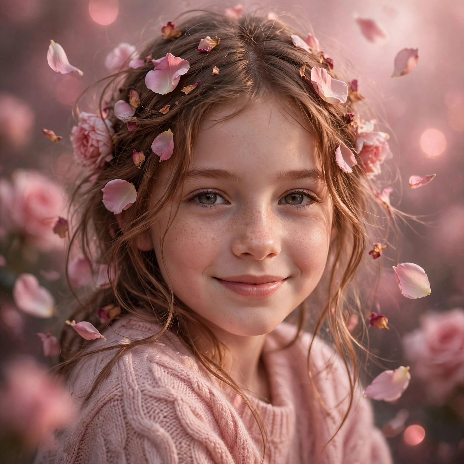 Girl Rose Petals