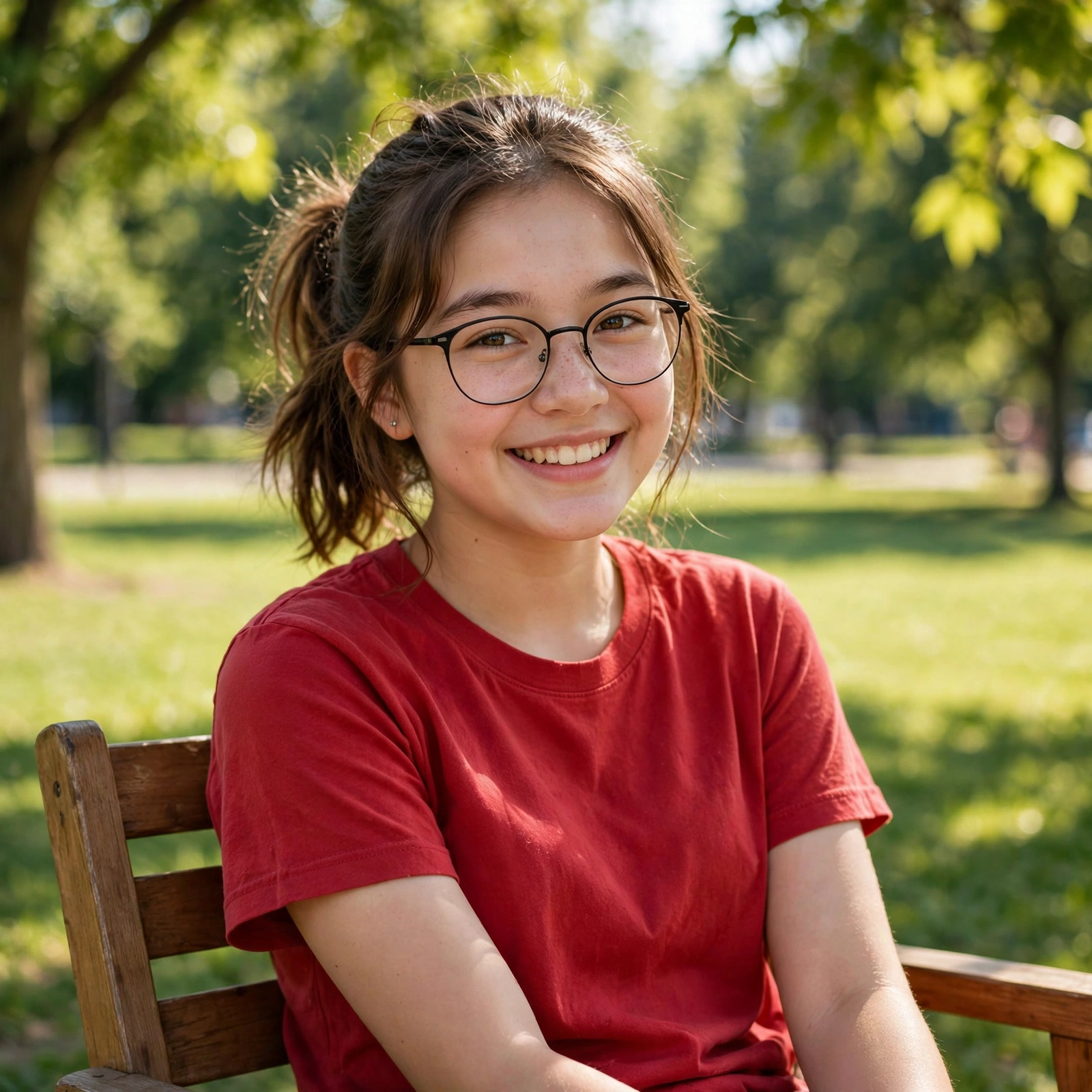 Glasses Girl Park Photo Prompt