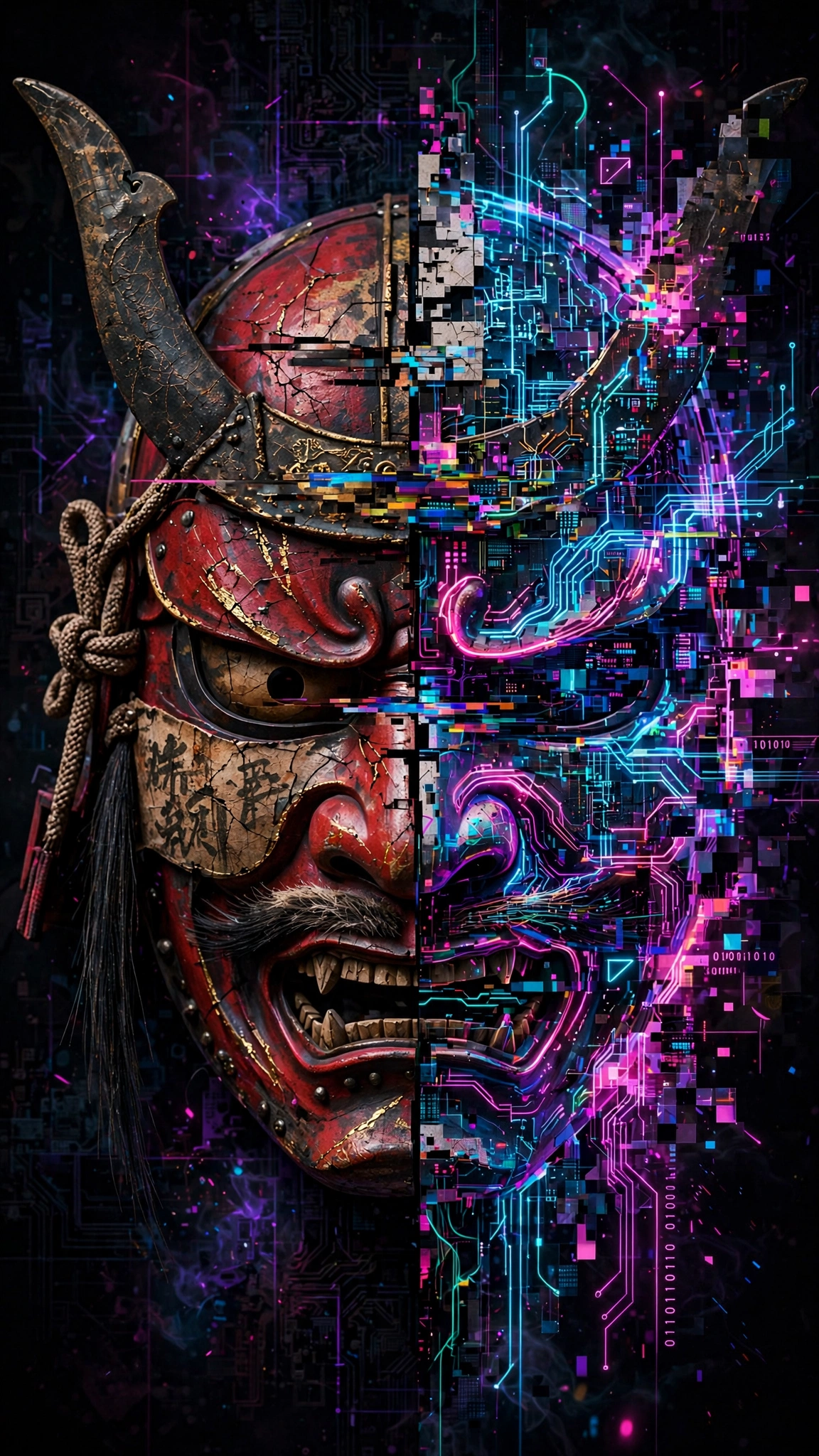 Glitch Samurai Mask