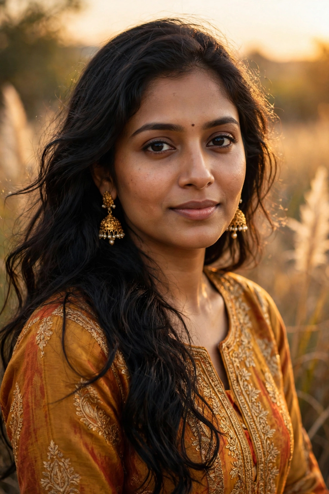 Golden Hour Jhumka Portrait