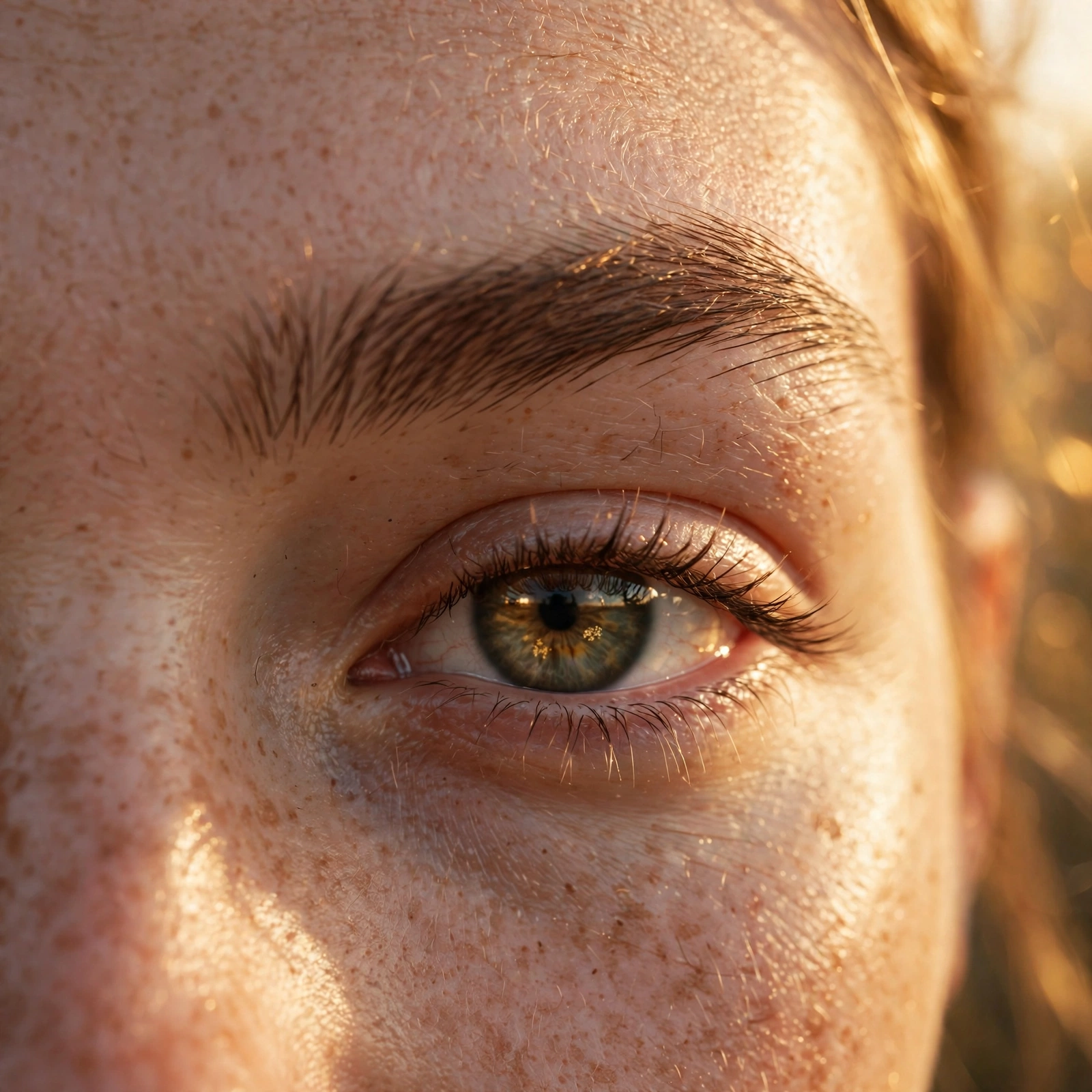 Golden Sunlight Close-Up Beauty Portrait