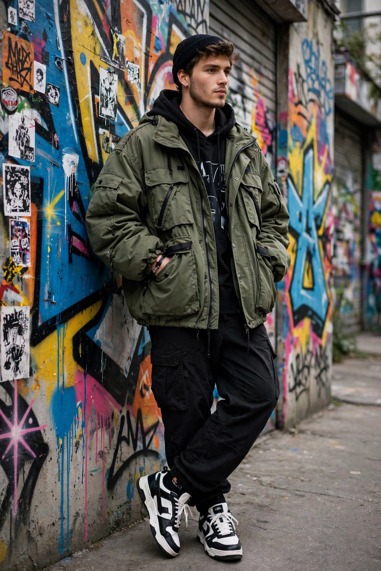 Graffiti Wall Streetwear Portrait