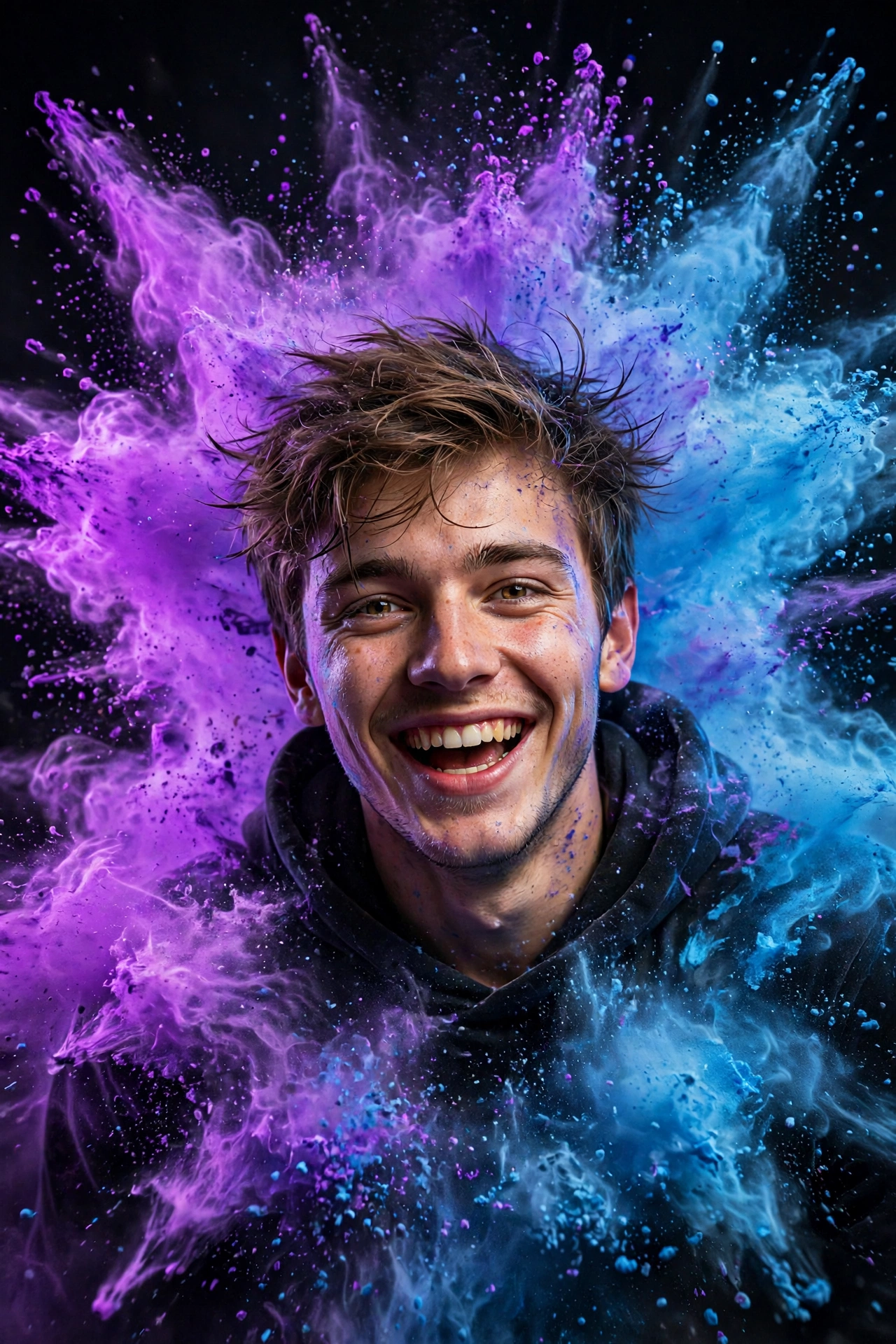 High-Speed Photography Masterpiece of a Young Man