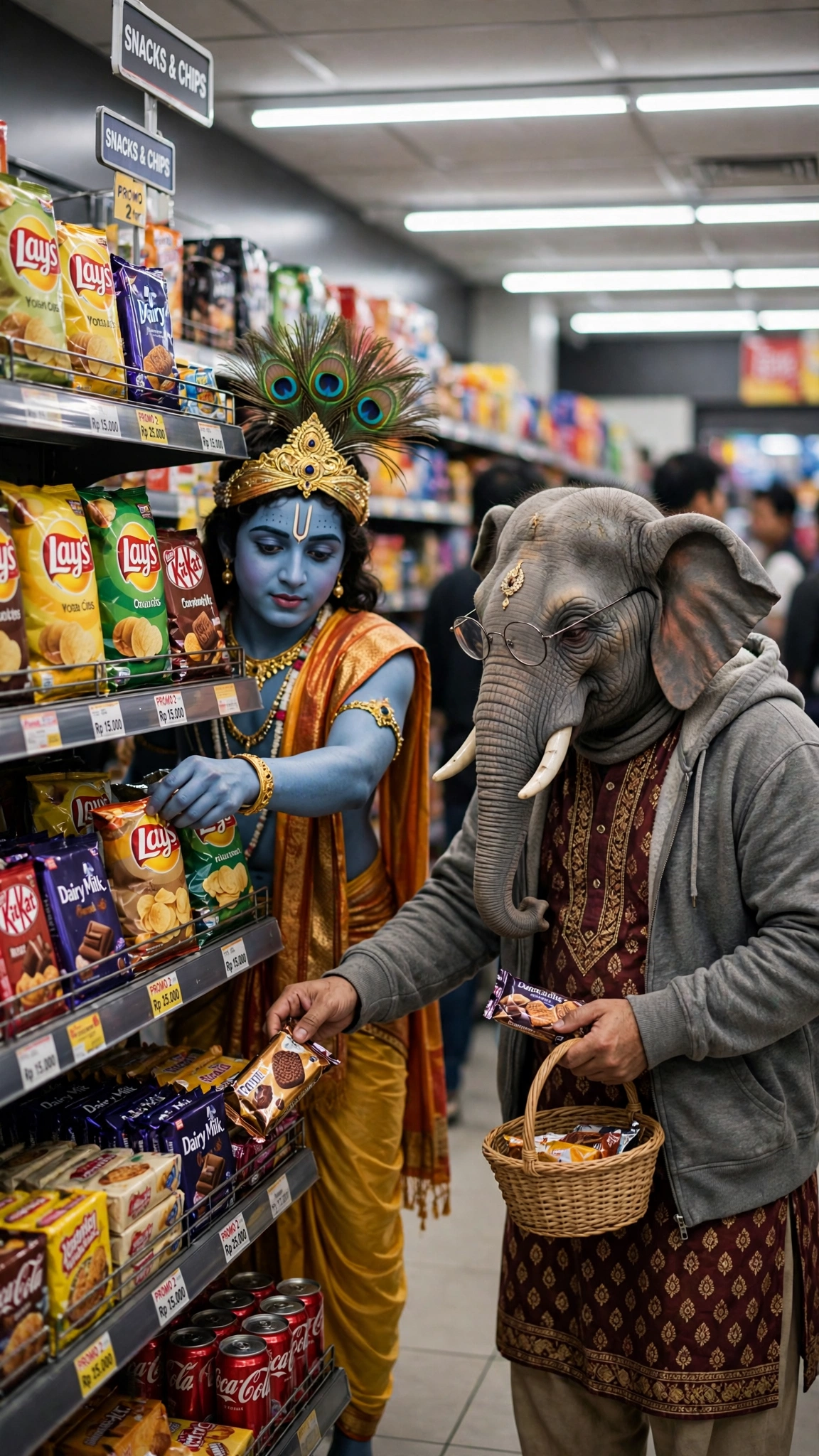 Indian Gods At Minimarket Meme Photo Prompt