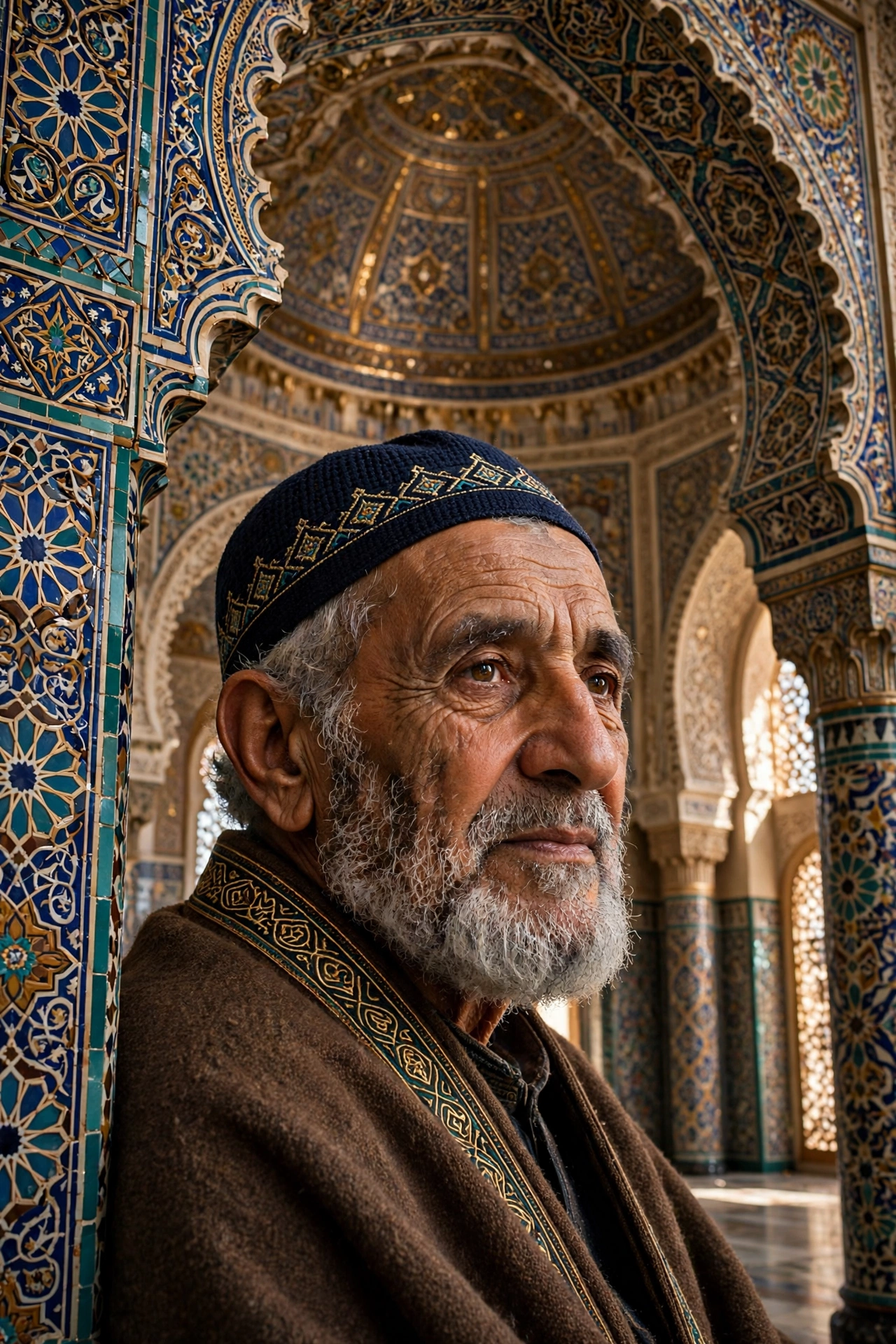 Islamic Geometric Elderly Man Art