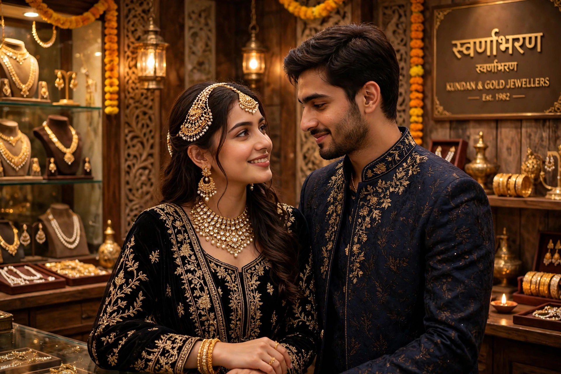 Jewelry Shop Romantic Couple Portrait