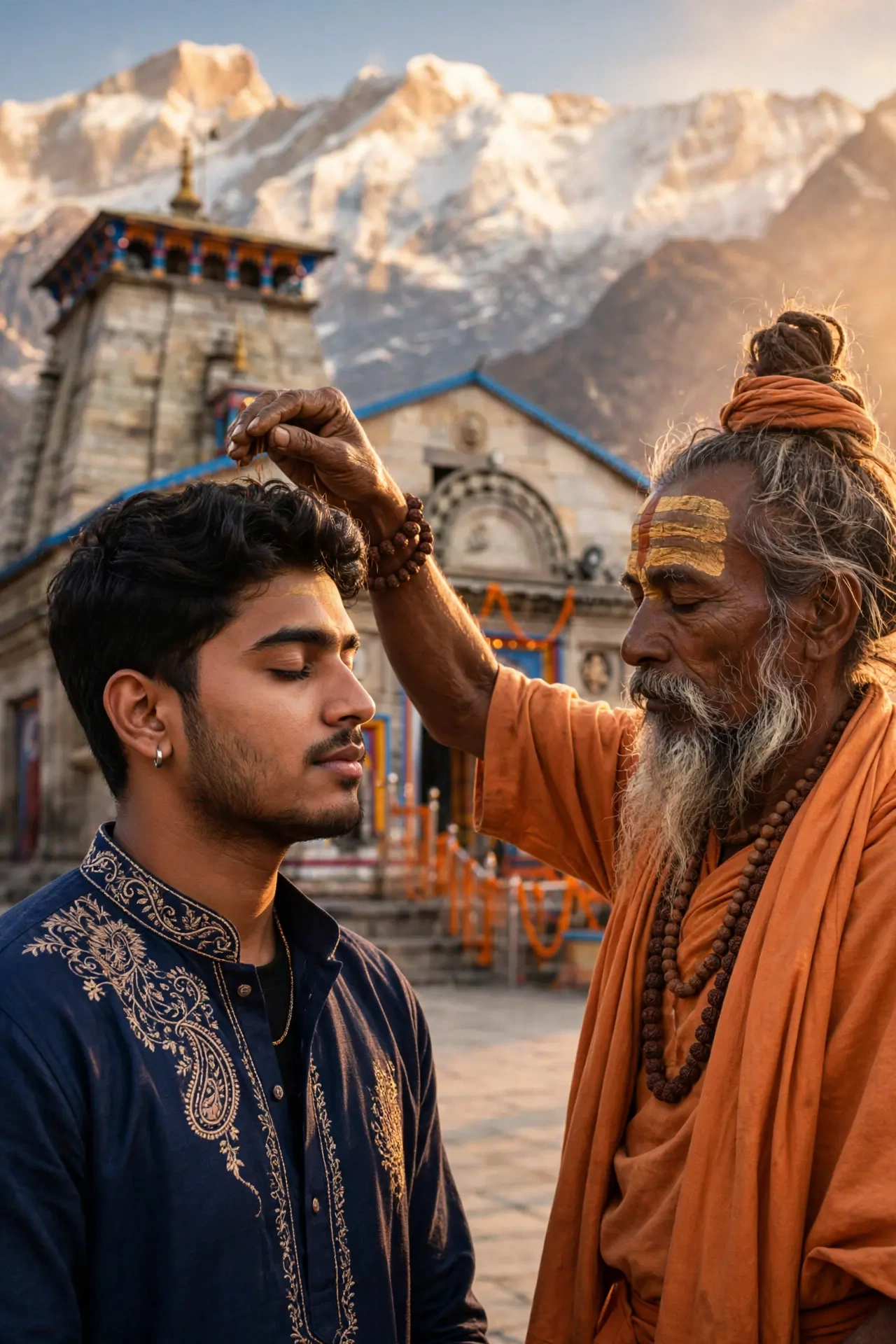 Kedarnath Sadhu Blessing Portrait