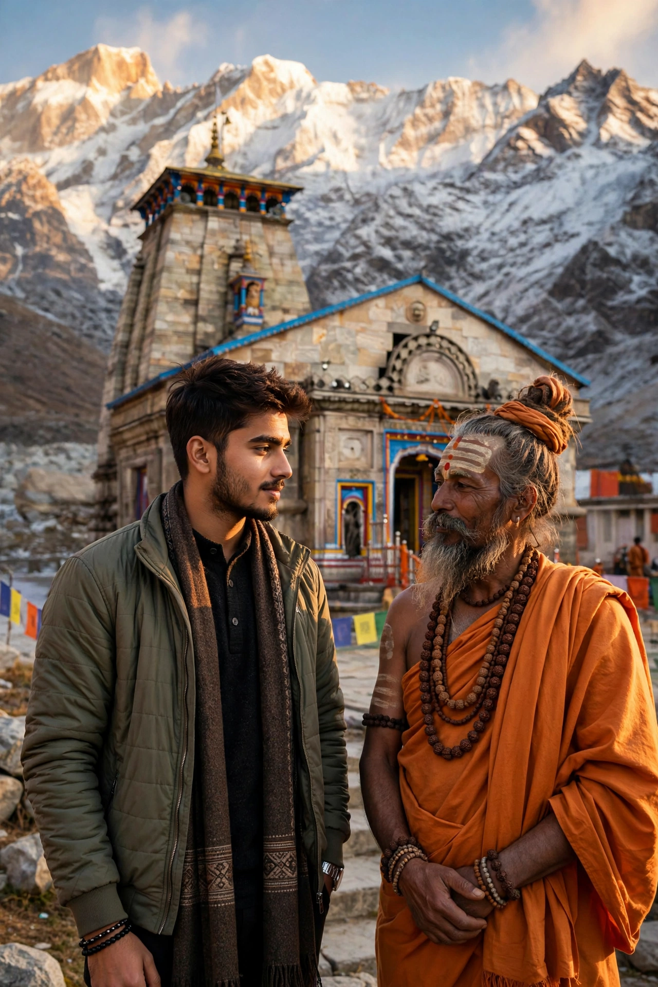 Kedarnath Temple Sadhu Portrait