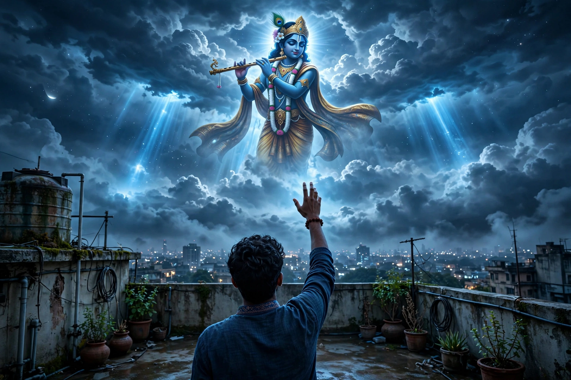 Krishna Divine Rooftop Portrait