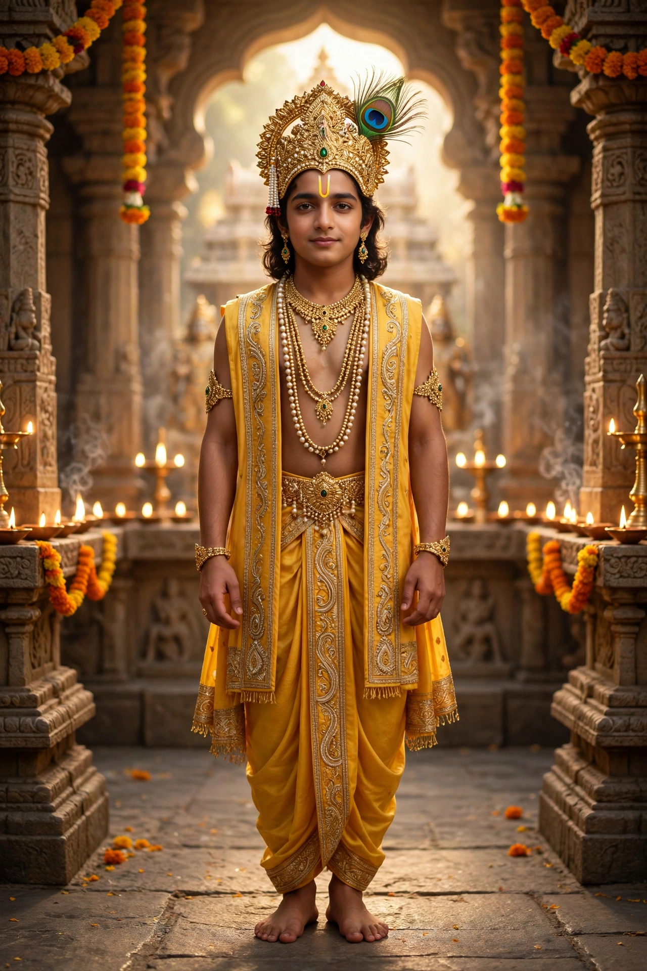 Lord Krishna Cinematic Portrait Prompt
