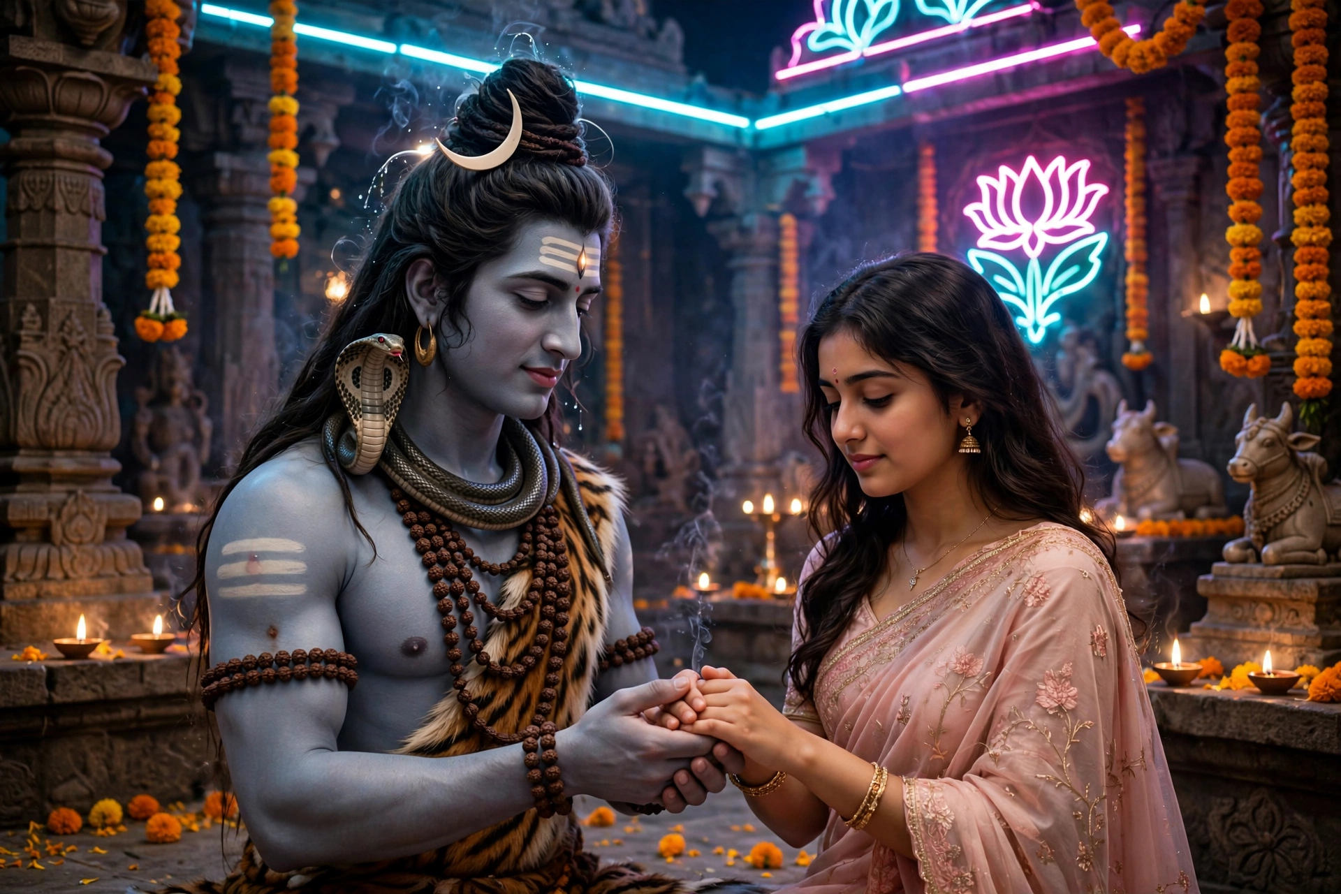 Lord Mahadev Holding Girl's Hand