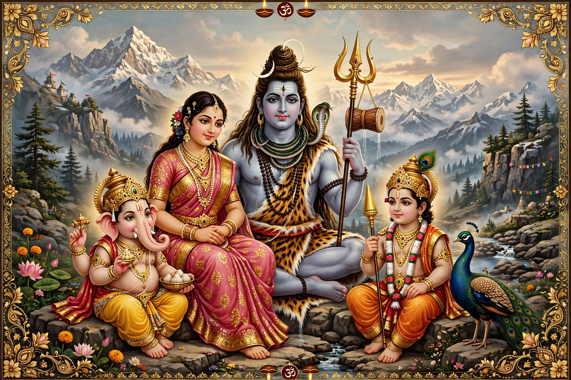 Lord Shiva Family Art