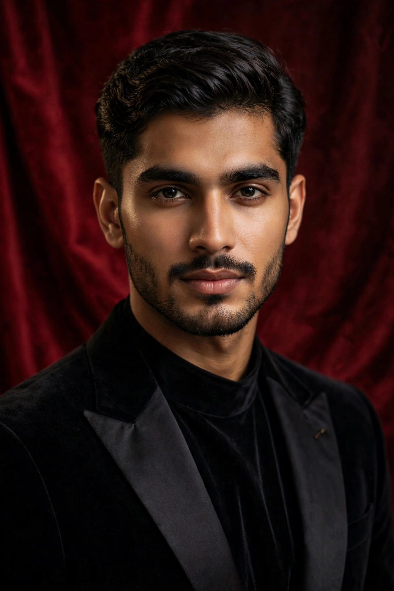 Luxury Red Background Portrait Prompt