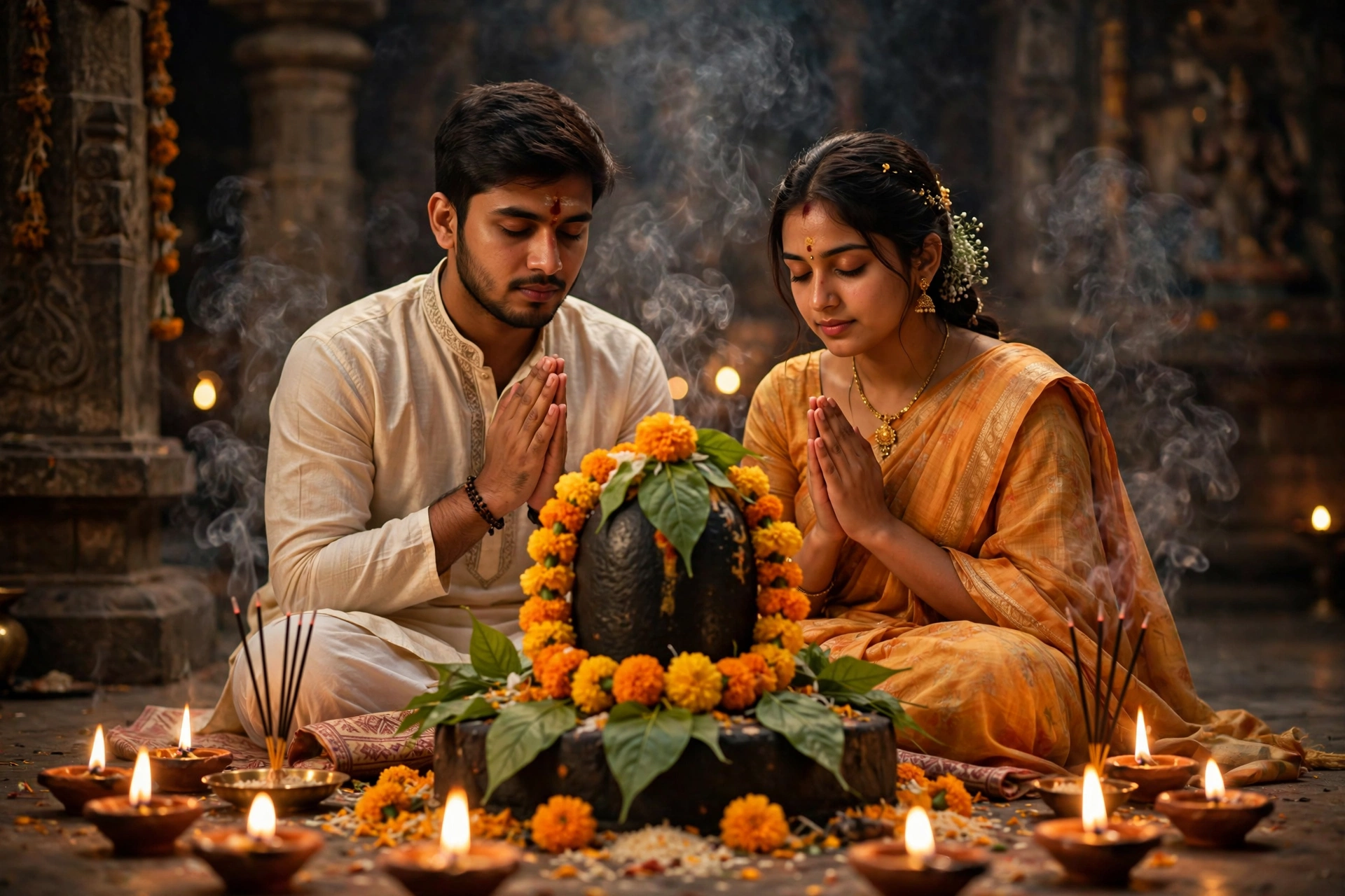 Mahadev Shivling Couple Prayer Prompt