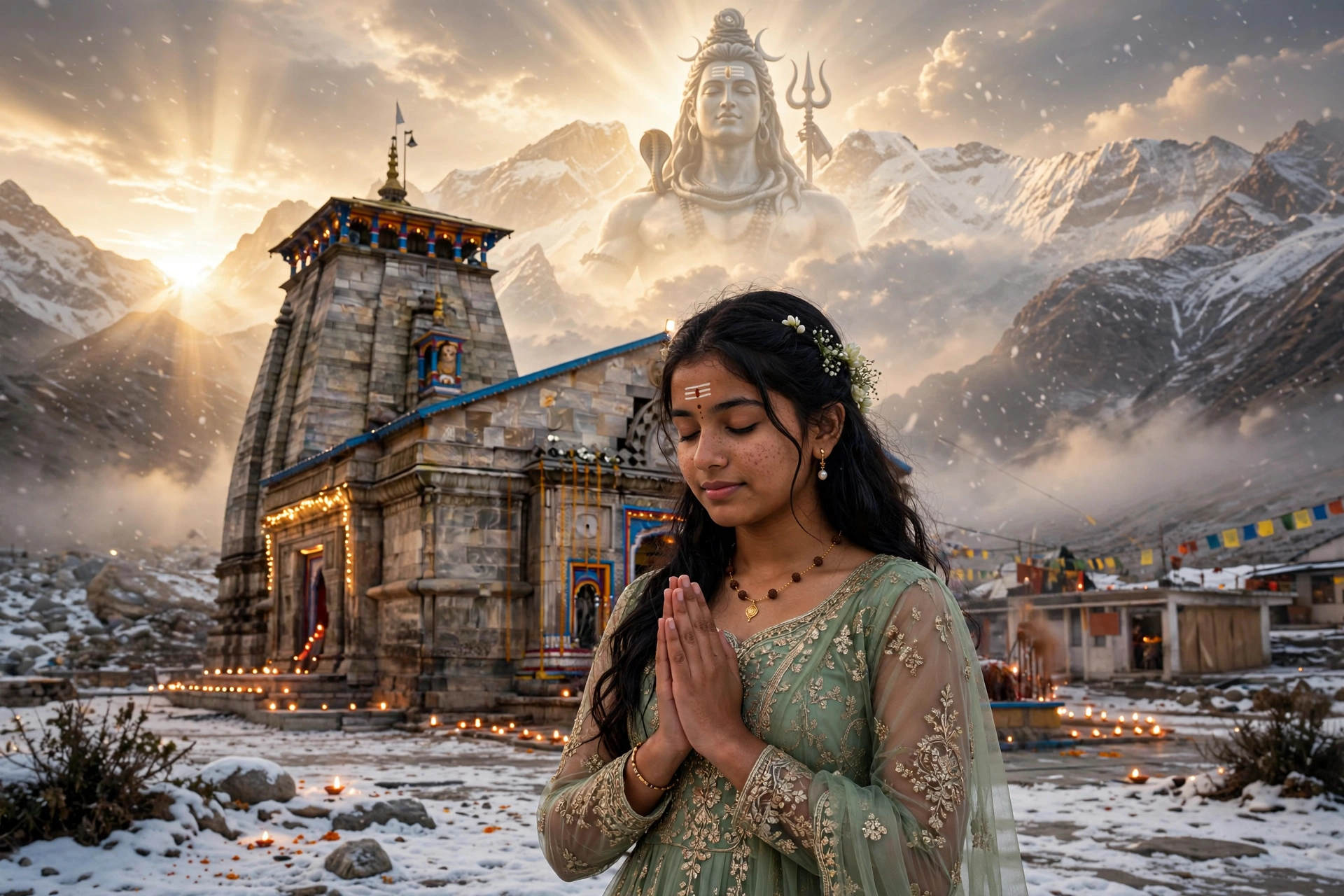 Mahashivratri Kedarnath Girl Portrait Prompt