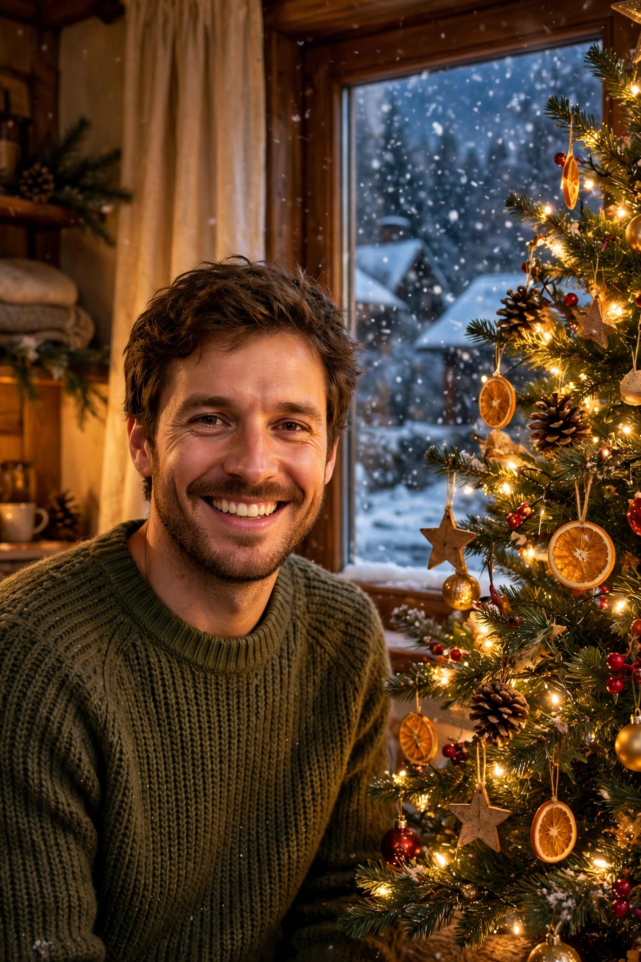 Man Christmas Portrait