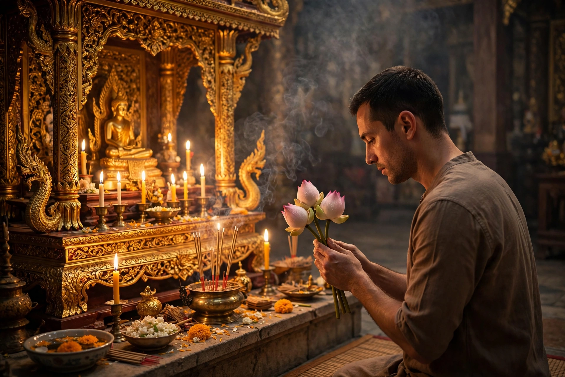 Man Lotus Offering