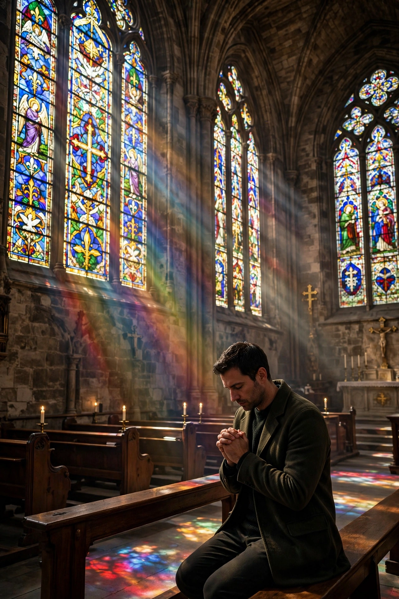 Man Praying at Church