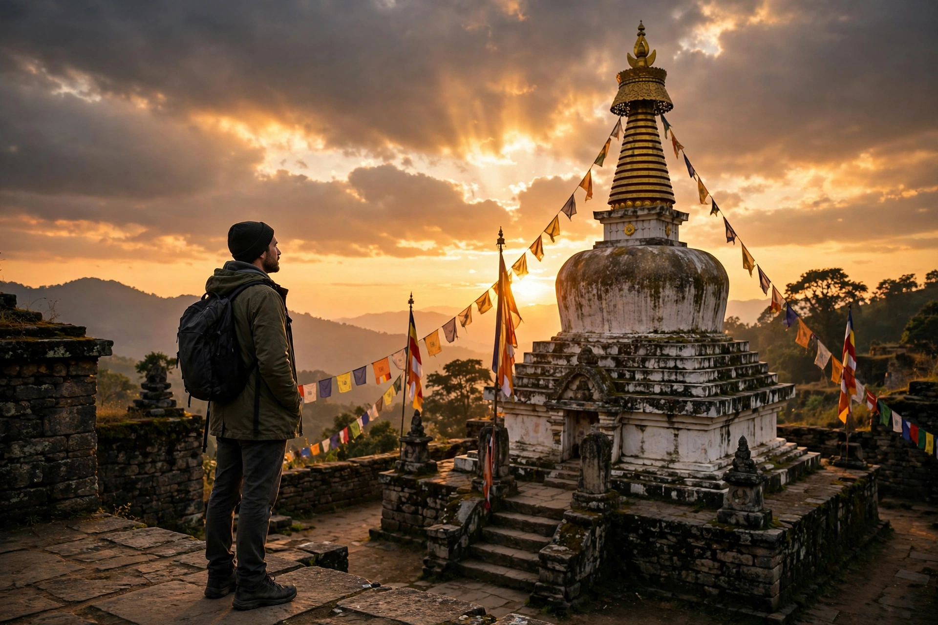 Man Stupa Sunset
