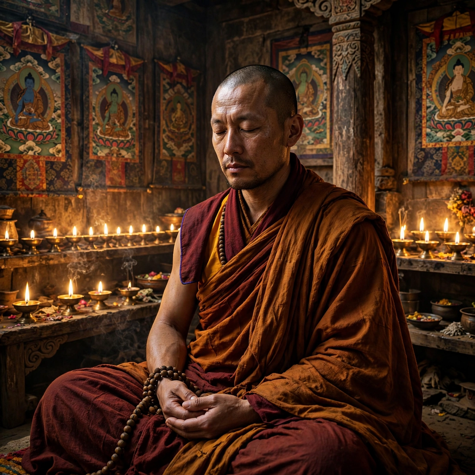 Monk Meditating Monk
