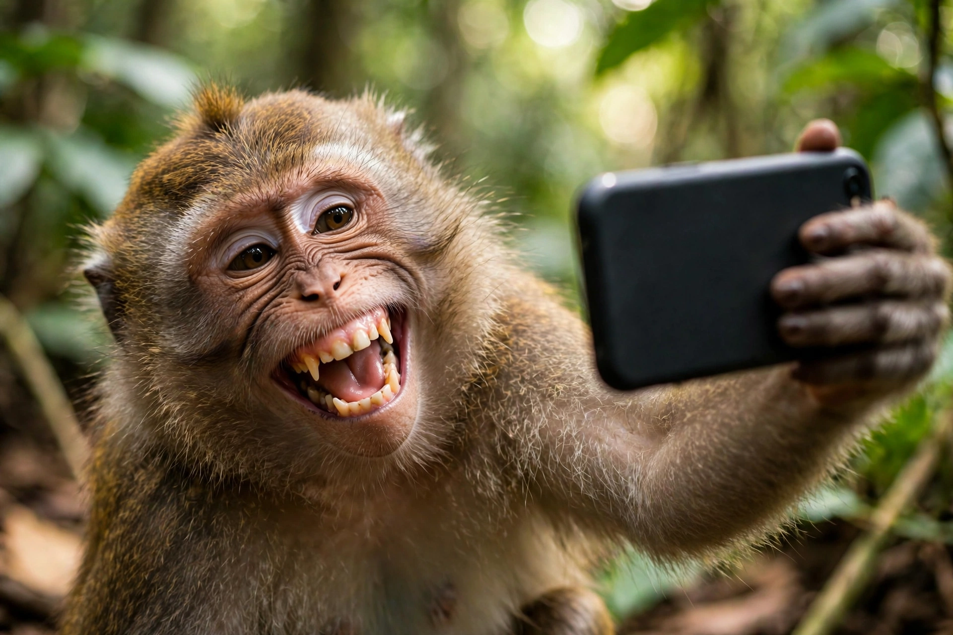 Monkey Taking Selfie