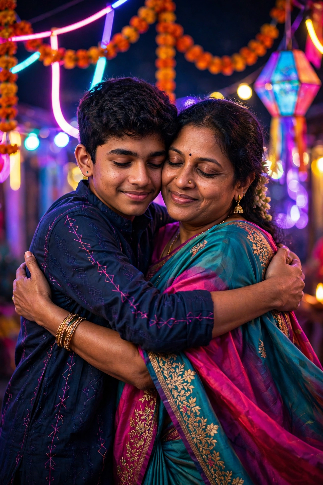 Mother Son Hug Portrait