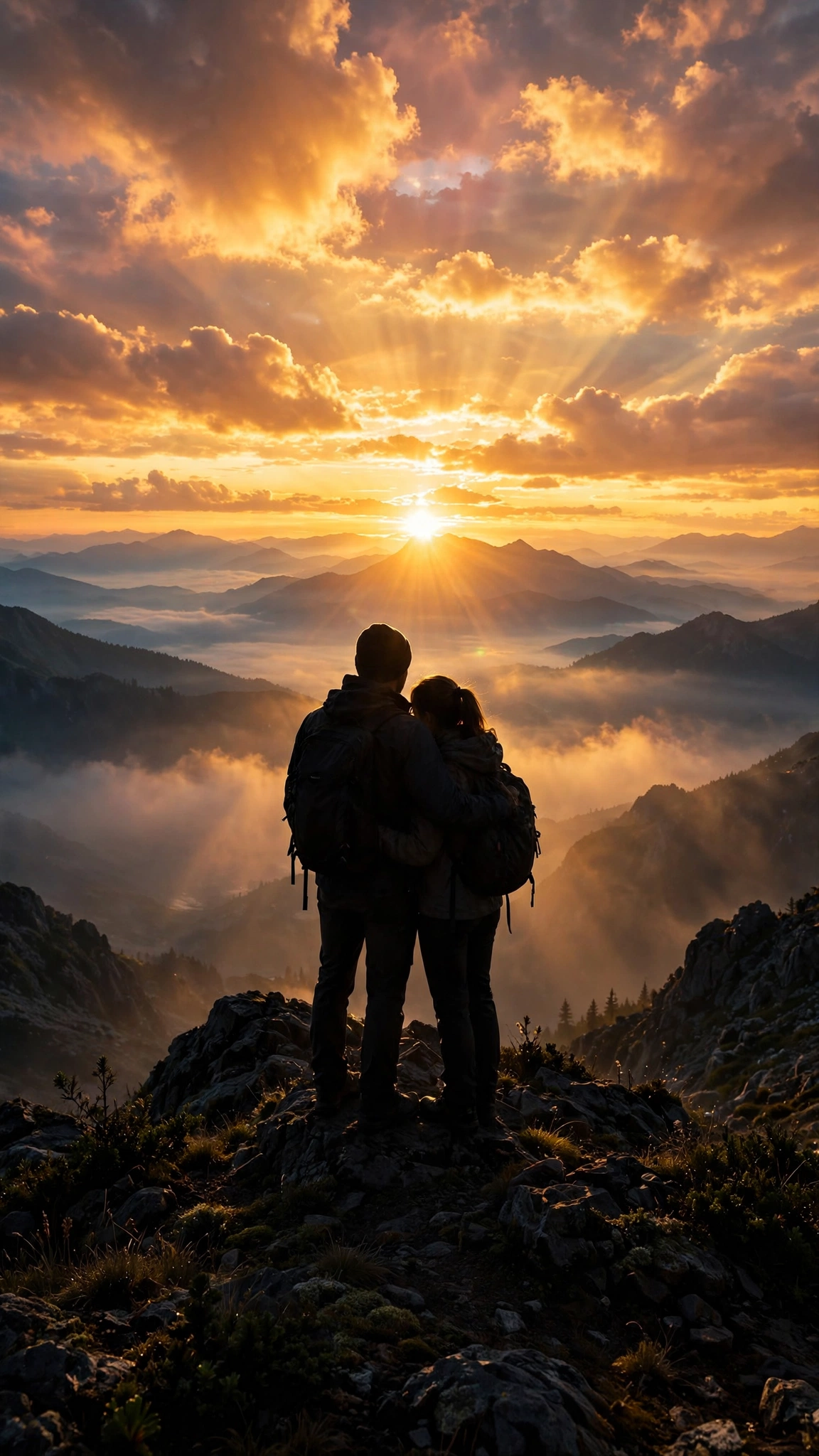 Mountain Sunrise Silhouette