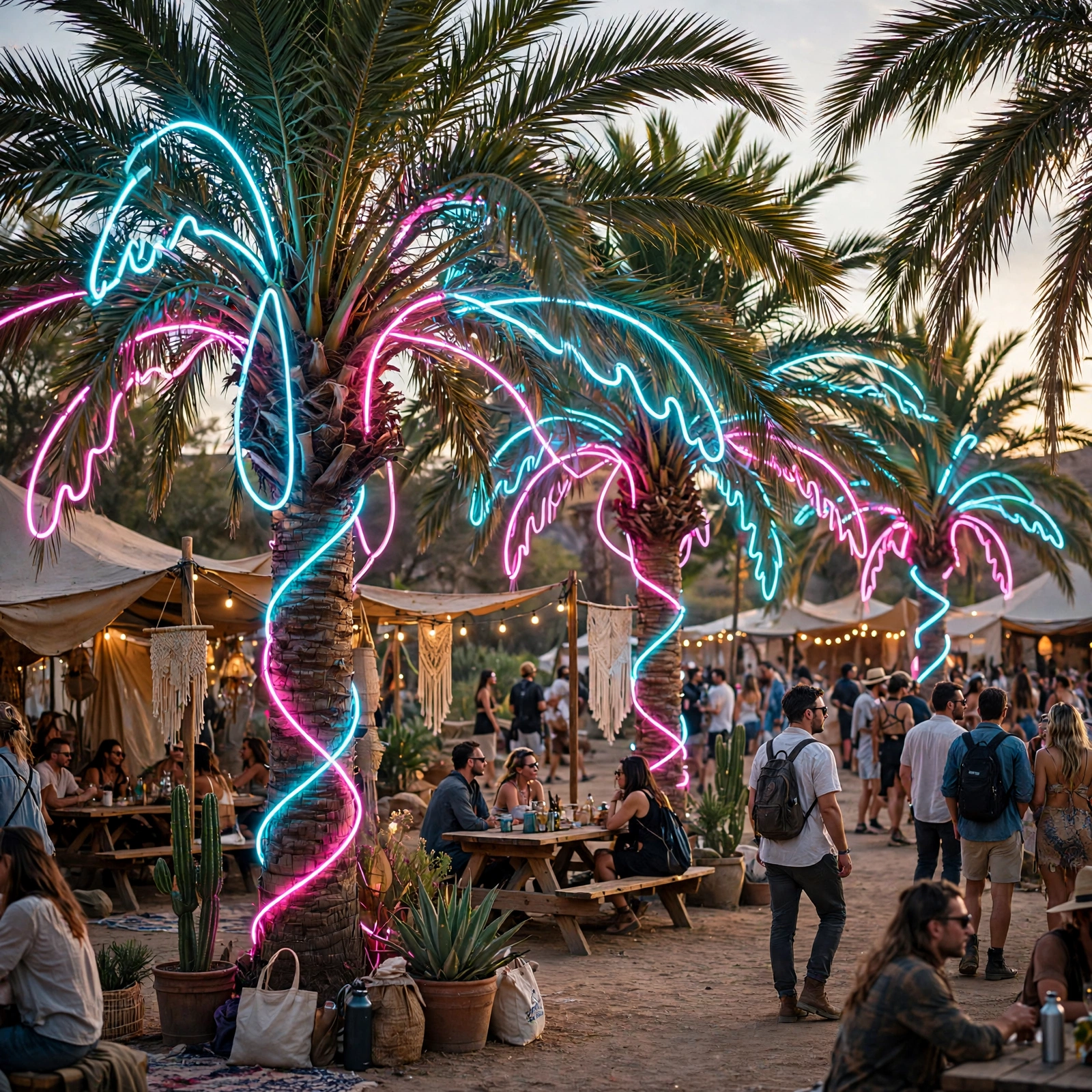 Neon Palm Reverie
