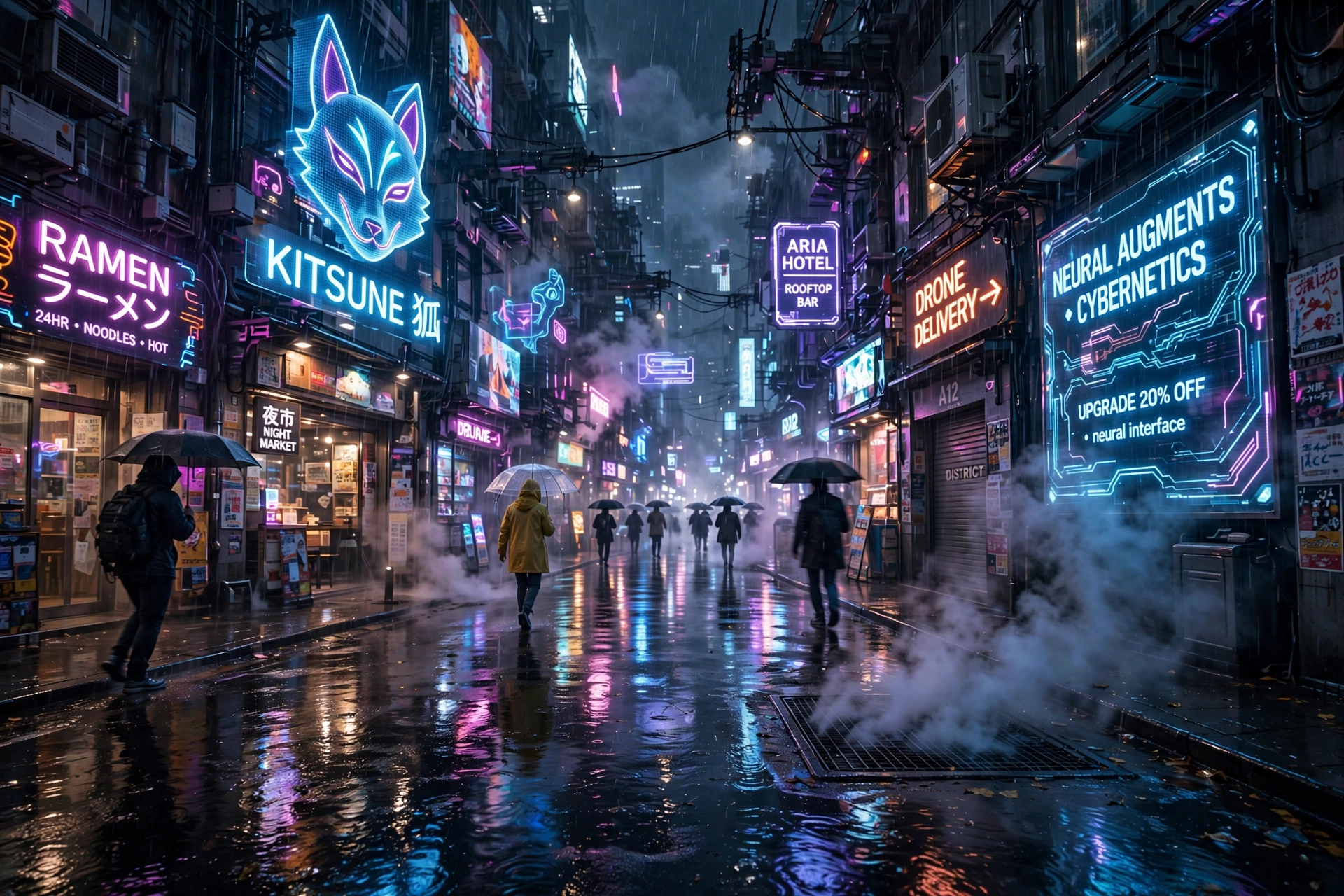 Neon Rain District
