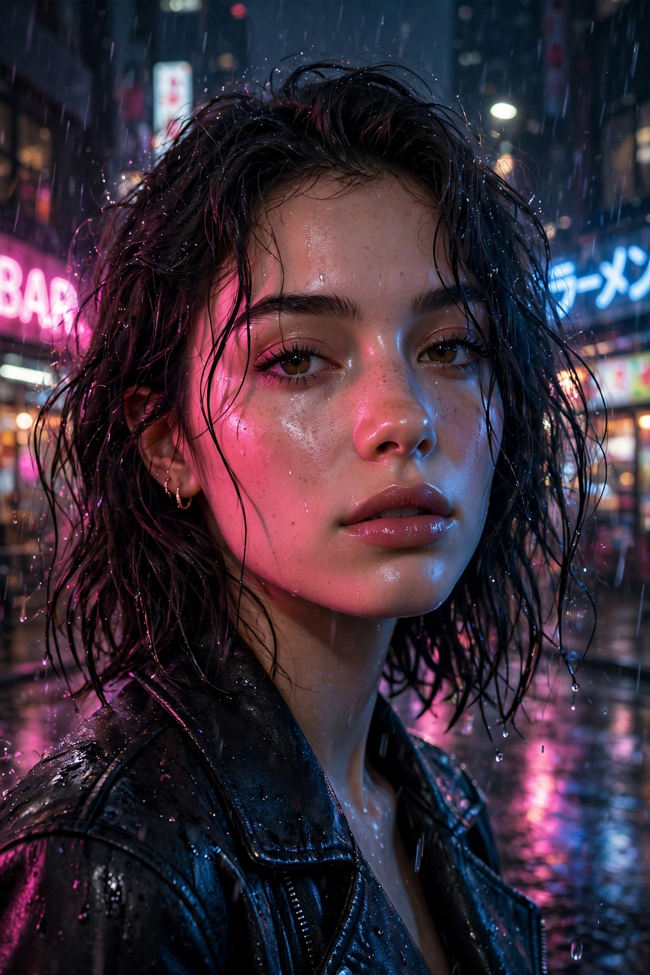 Neon Rain Glamour