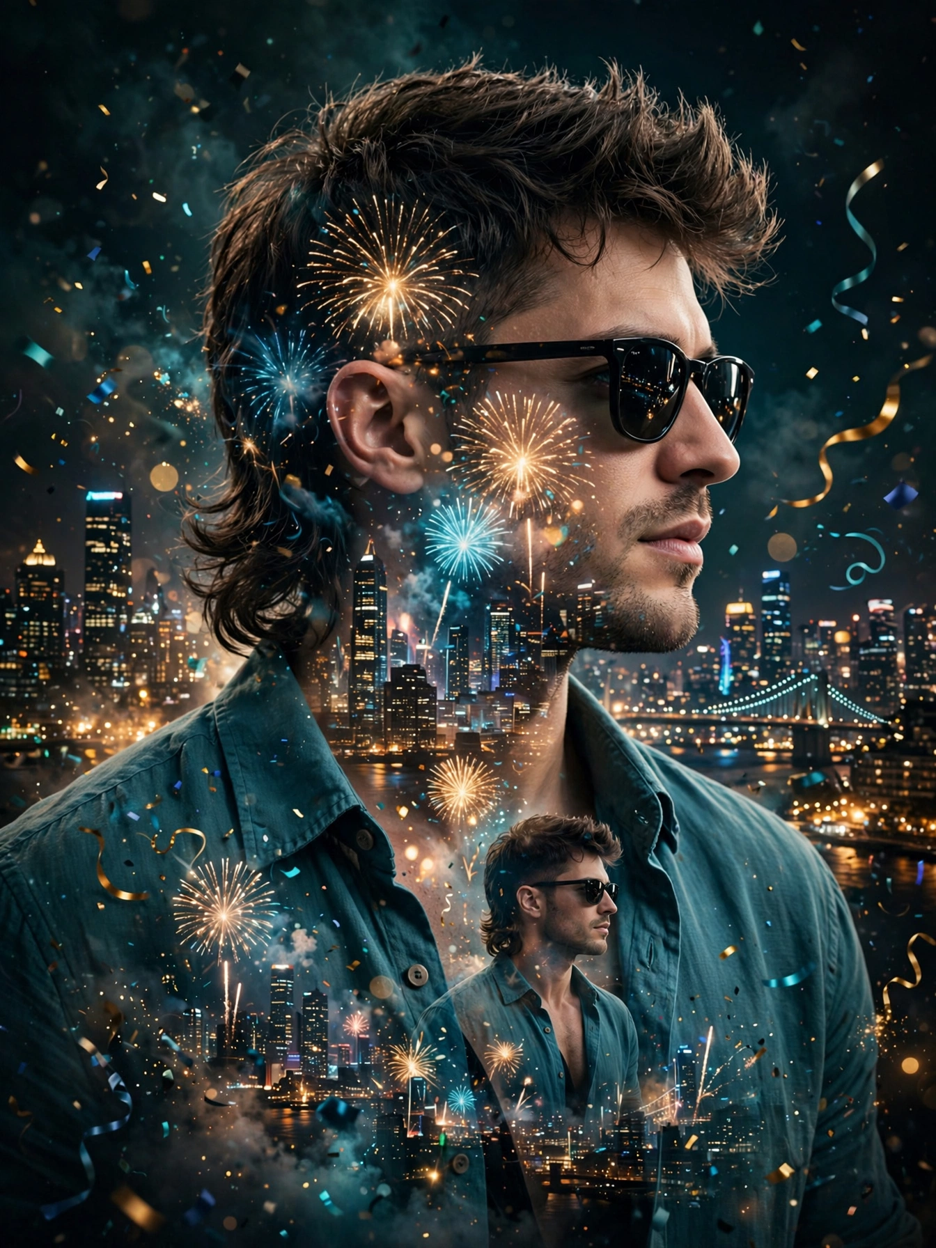 New Year 2026 Double-Exposure Greeting Prompt
