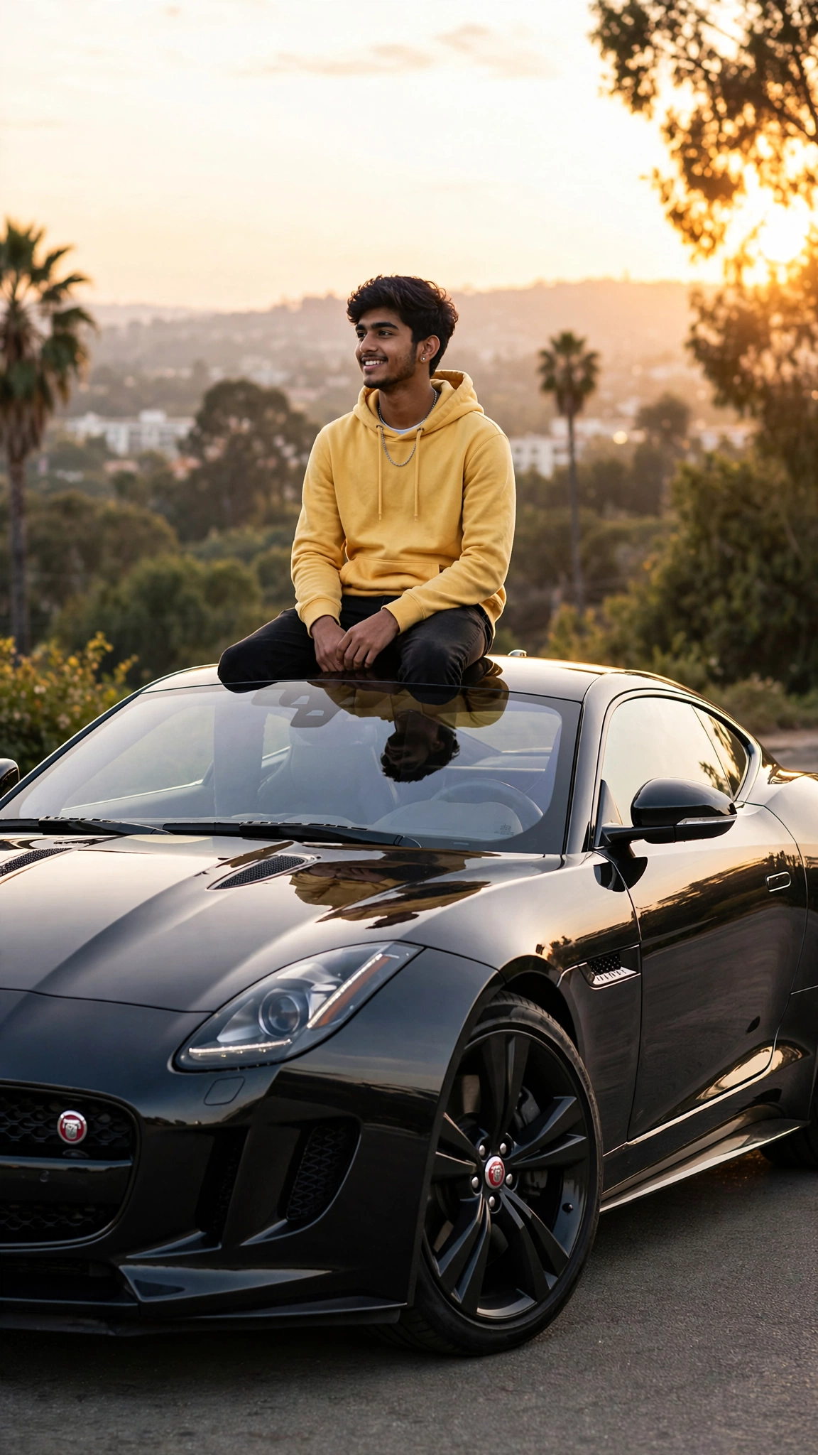 New Year Jaguar Car Portrait