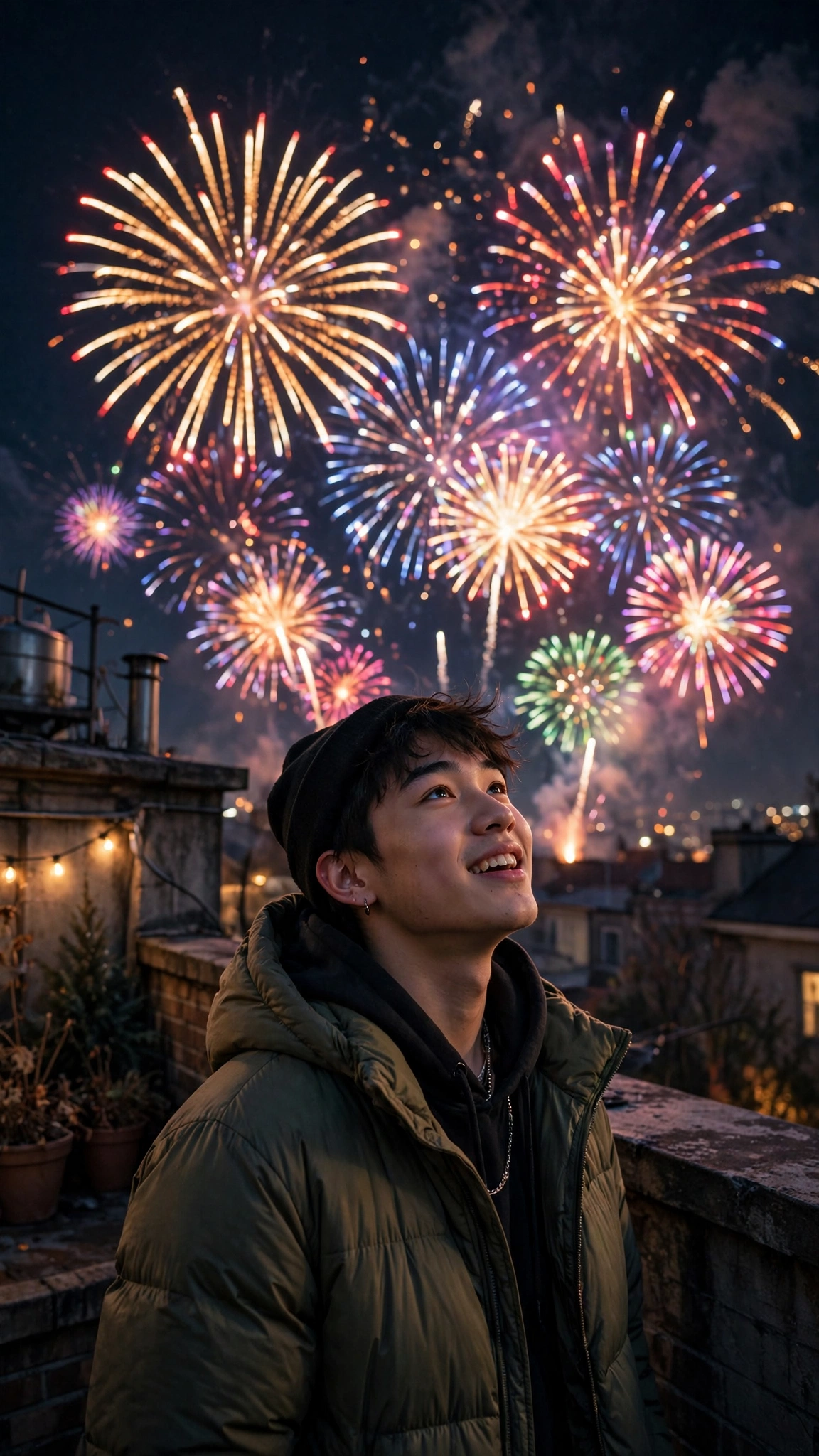 New Year Rooftop Fireworks