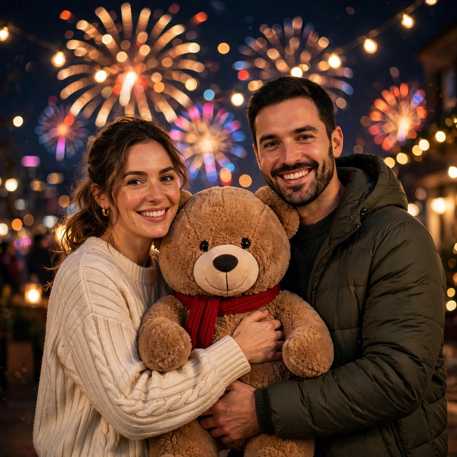 New Year Teddy Bear Couple Prompt