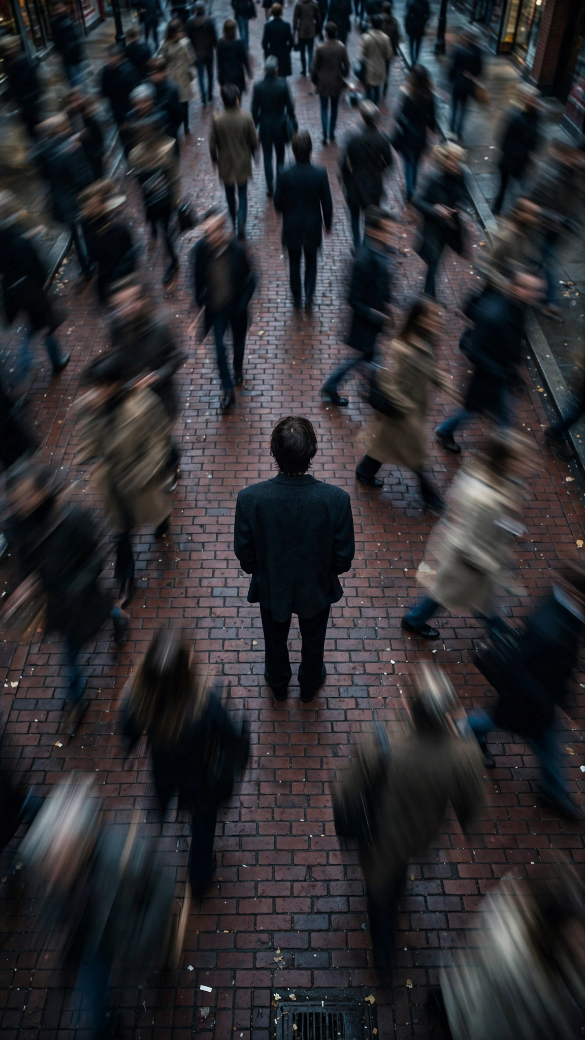 Overhead City Sidewalk Blazer Shot Prompt