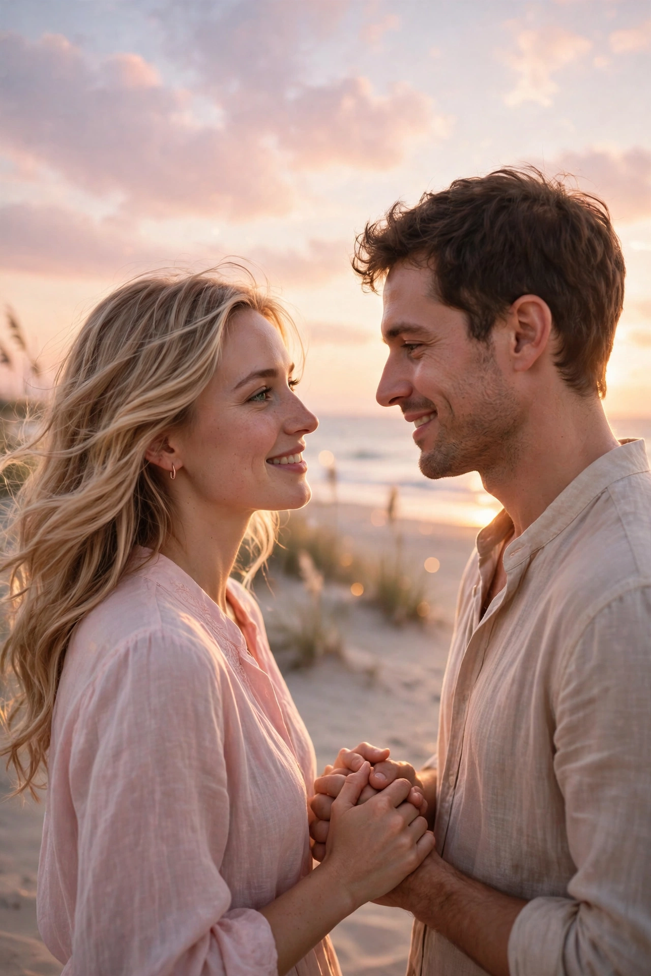 Pastel Beach Sunset Portrait