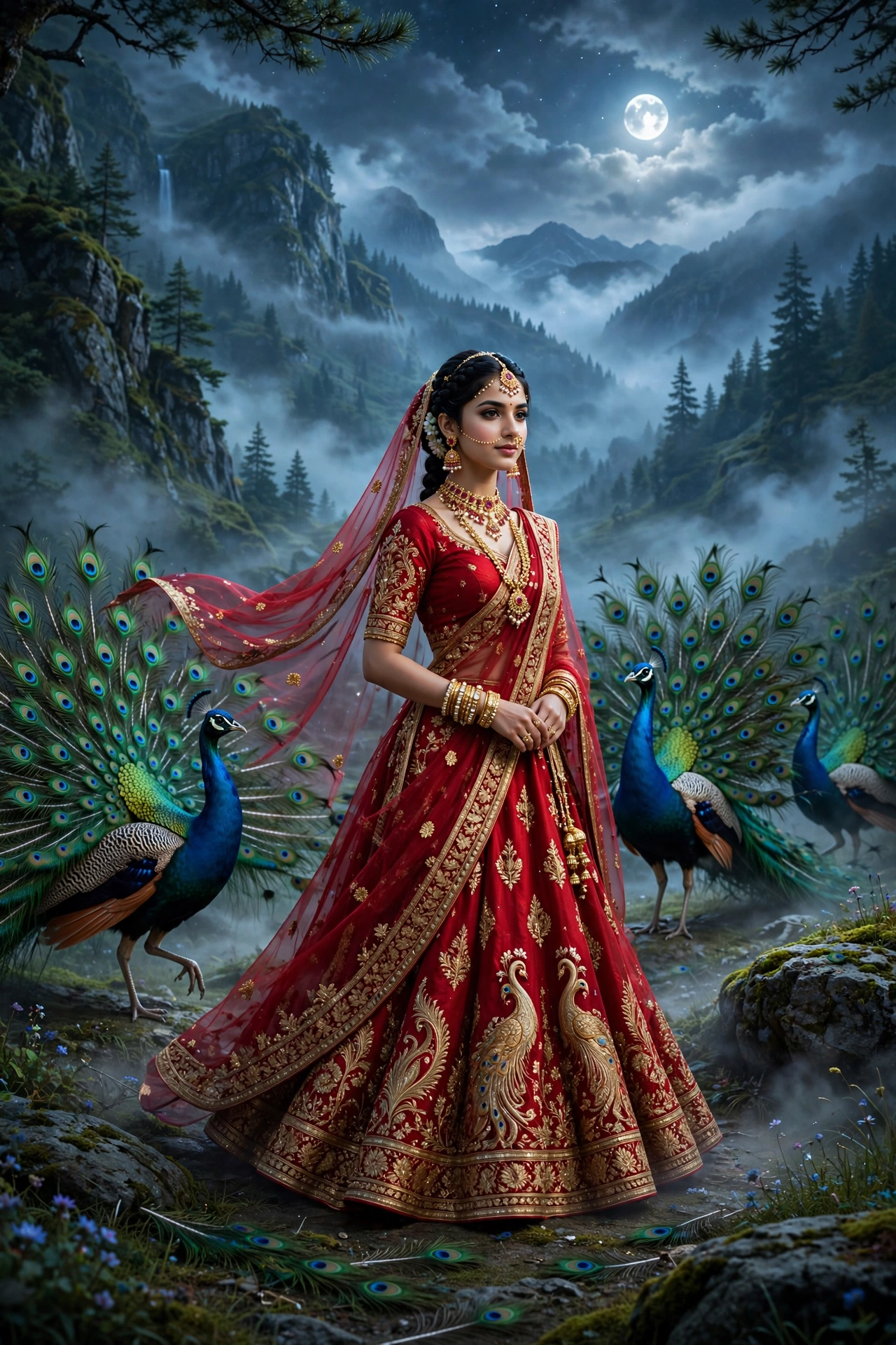 3D Peacock Dance Render