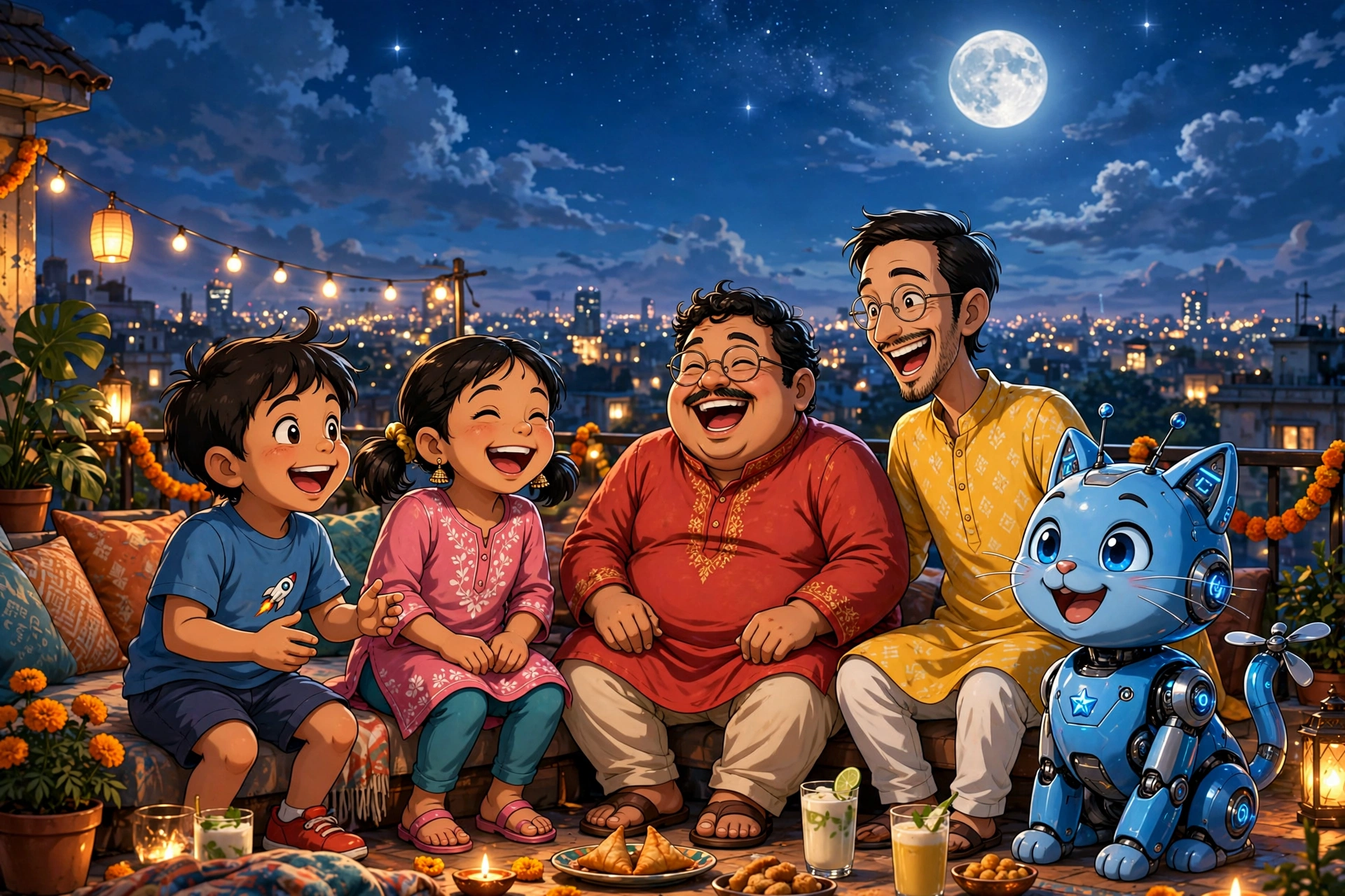 Photo with Motu Patlu, Doraemon