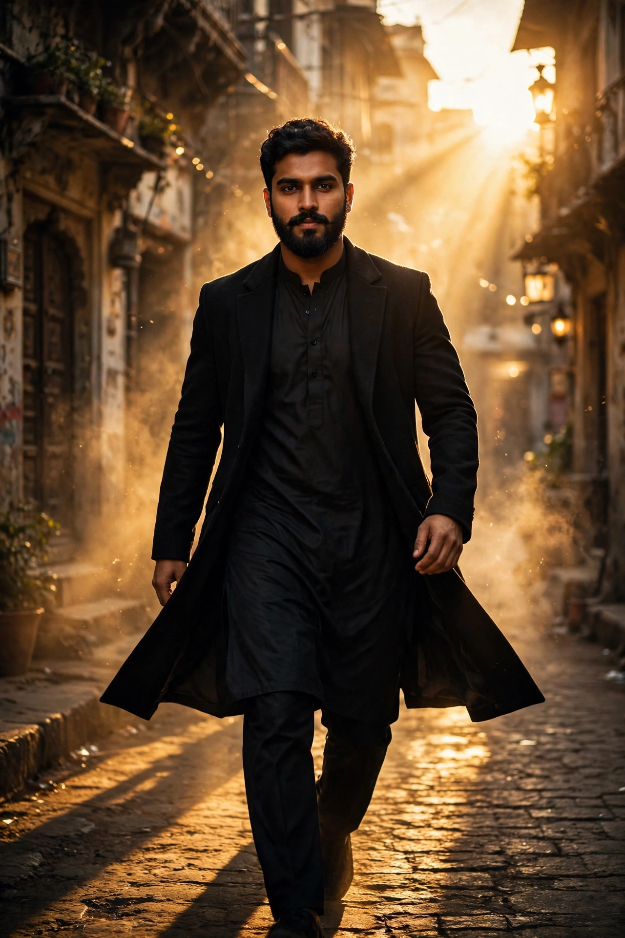 Rahman Dakait Black Kurta Look Prompt