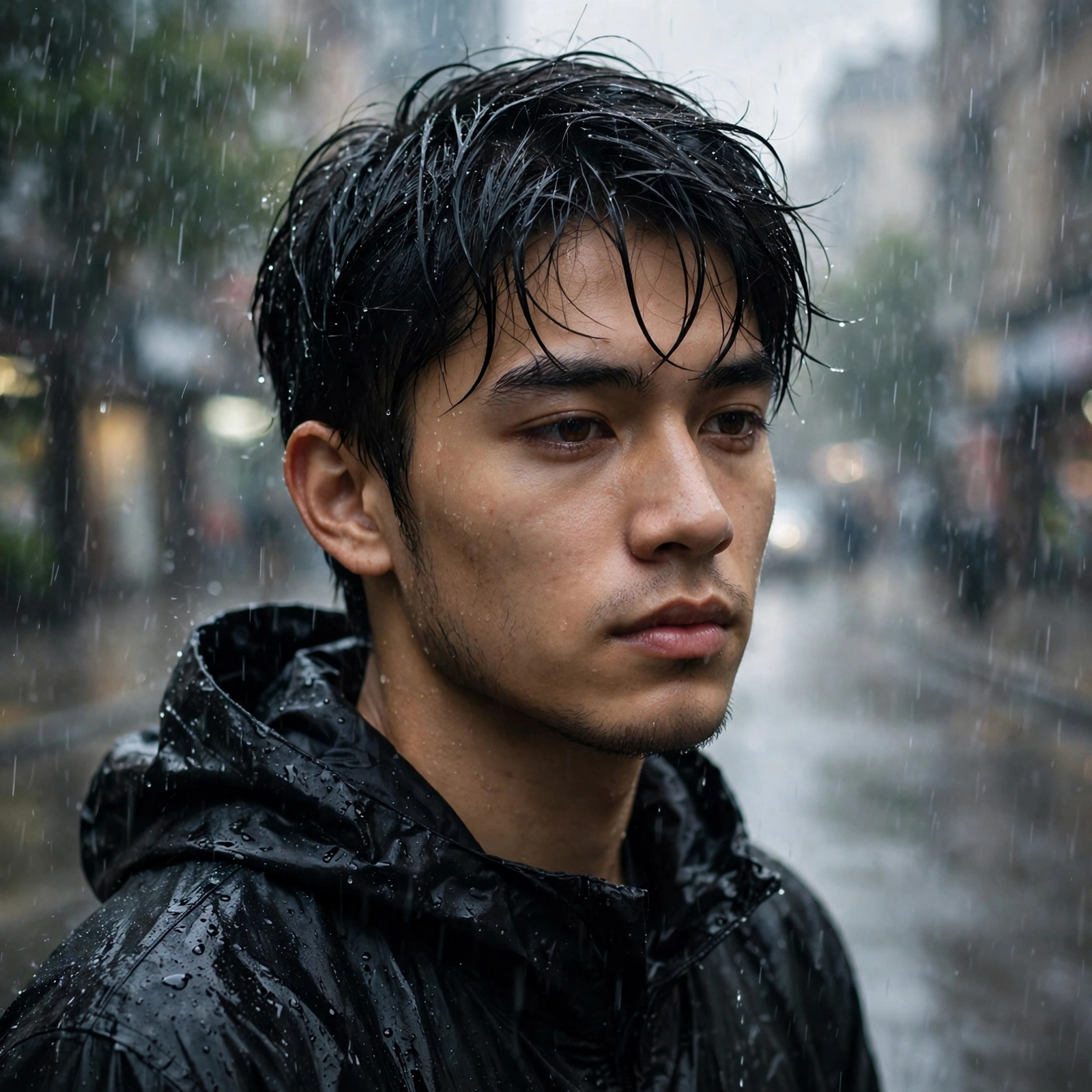 Rain Cinematic Young Man
