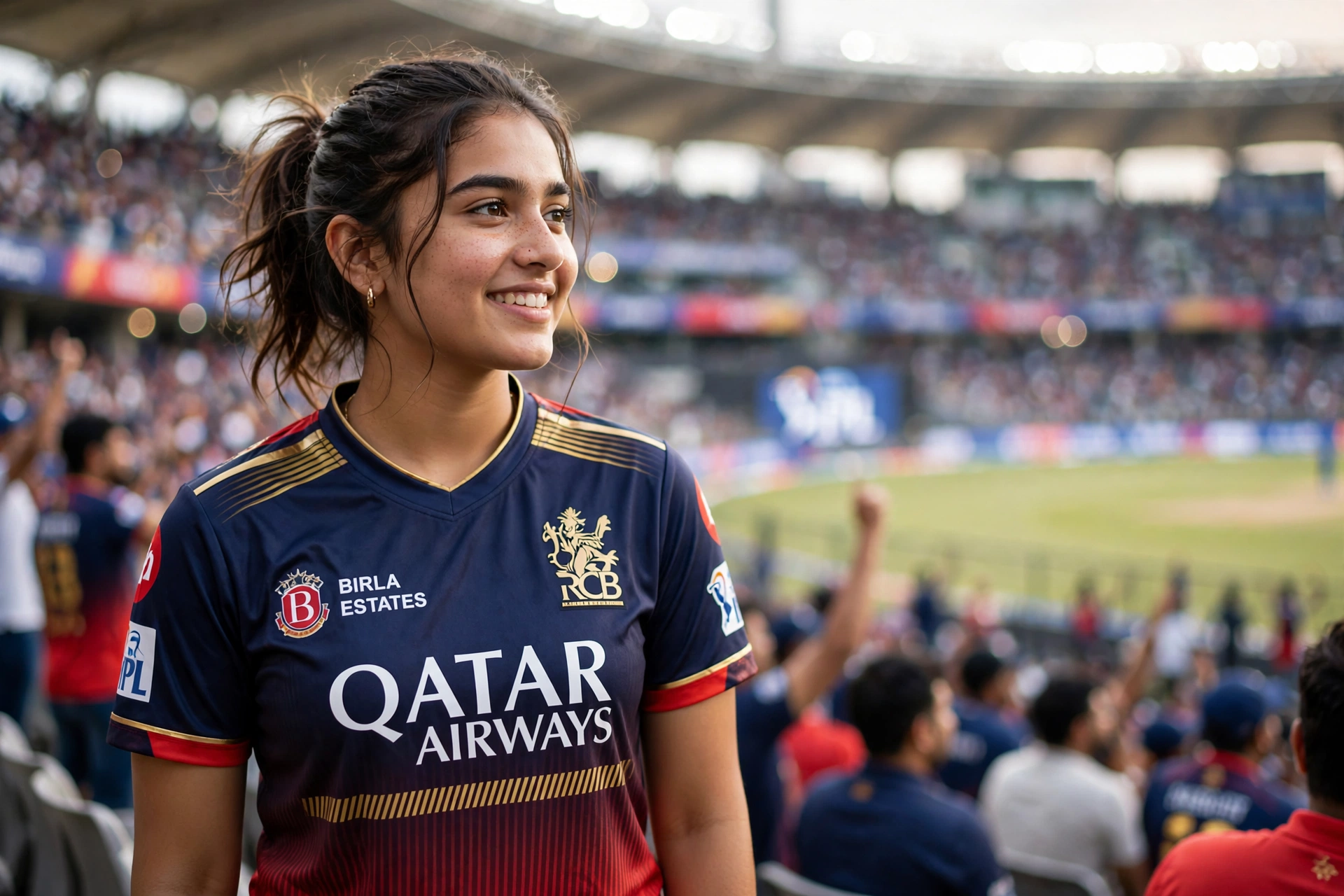 RCB Jersey Girl IPL Match Prompt