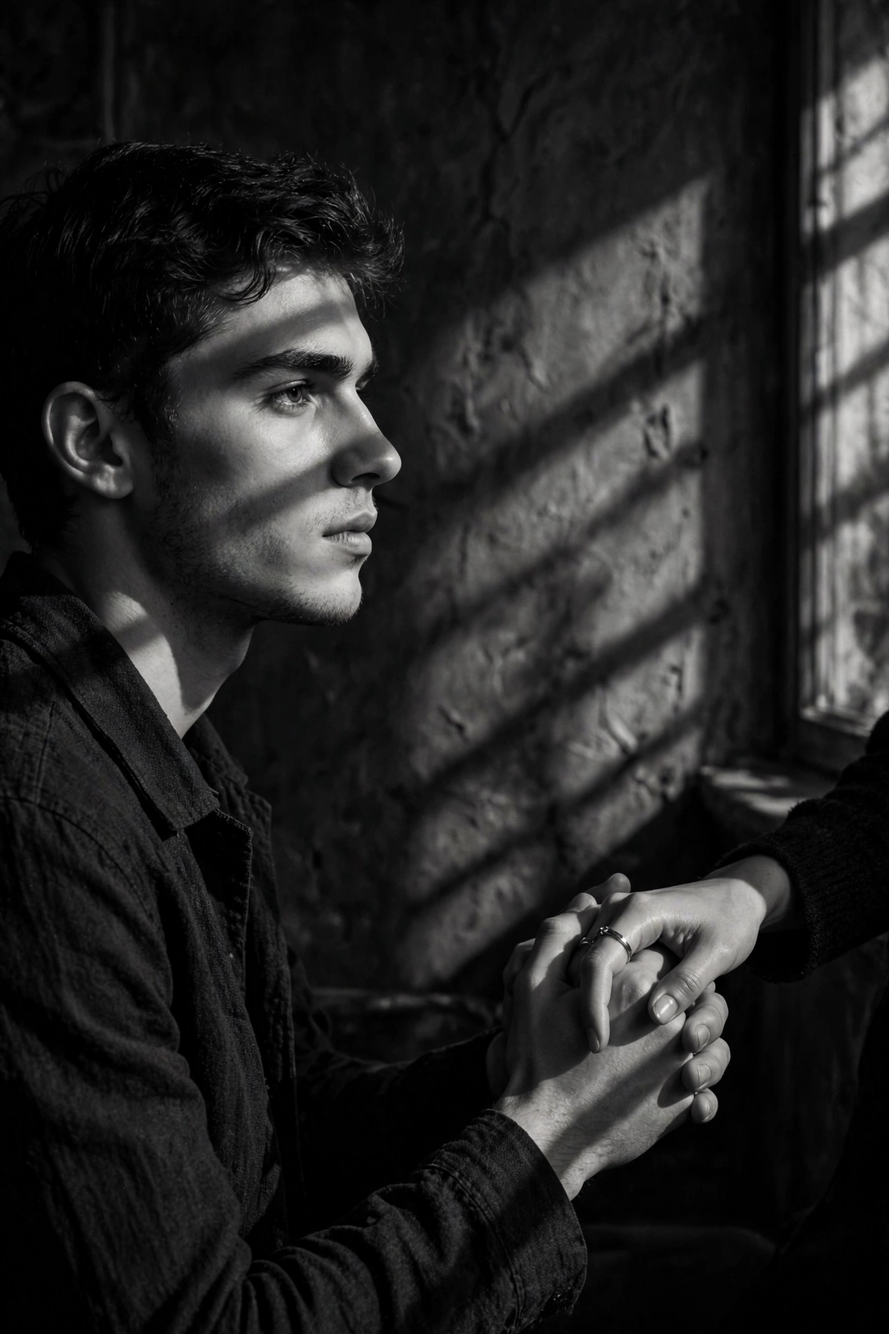 Shadow Hand Holding Portrait