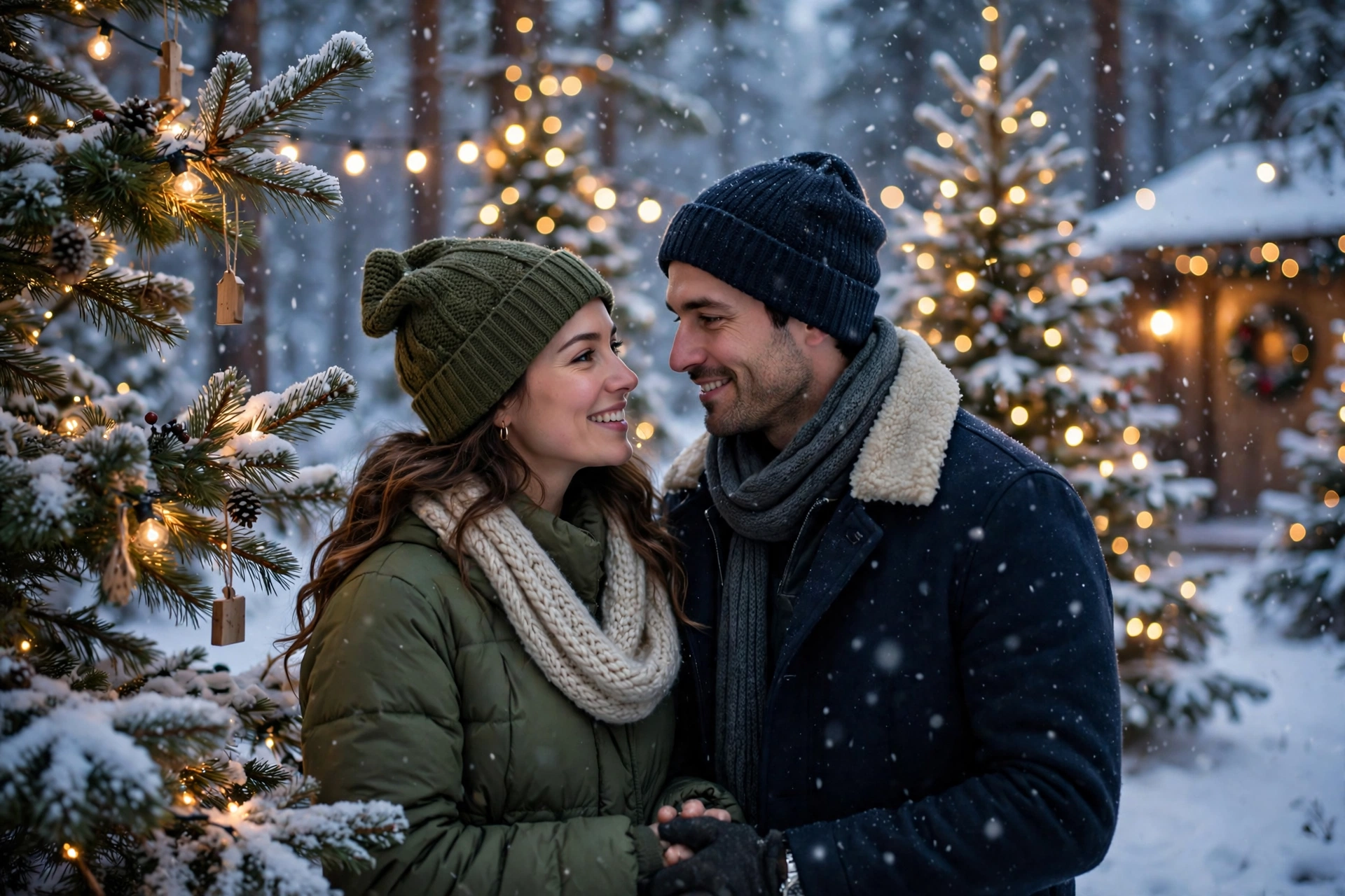 Snowy Couple Christmas