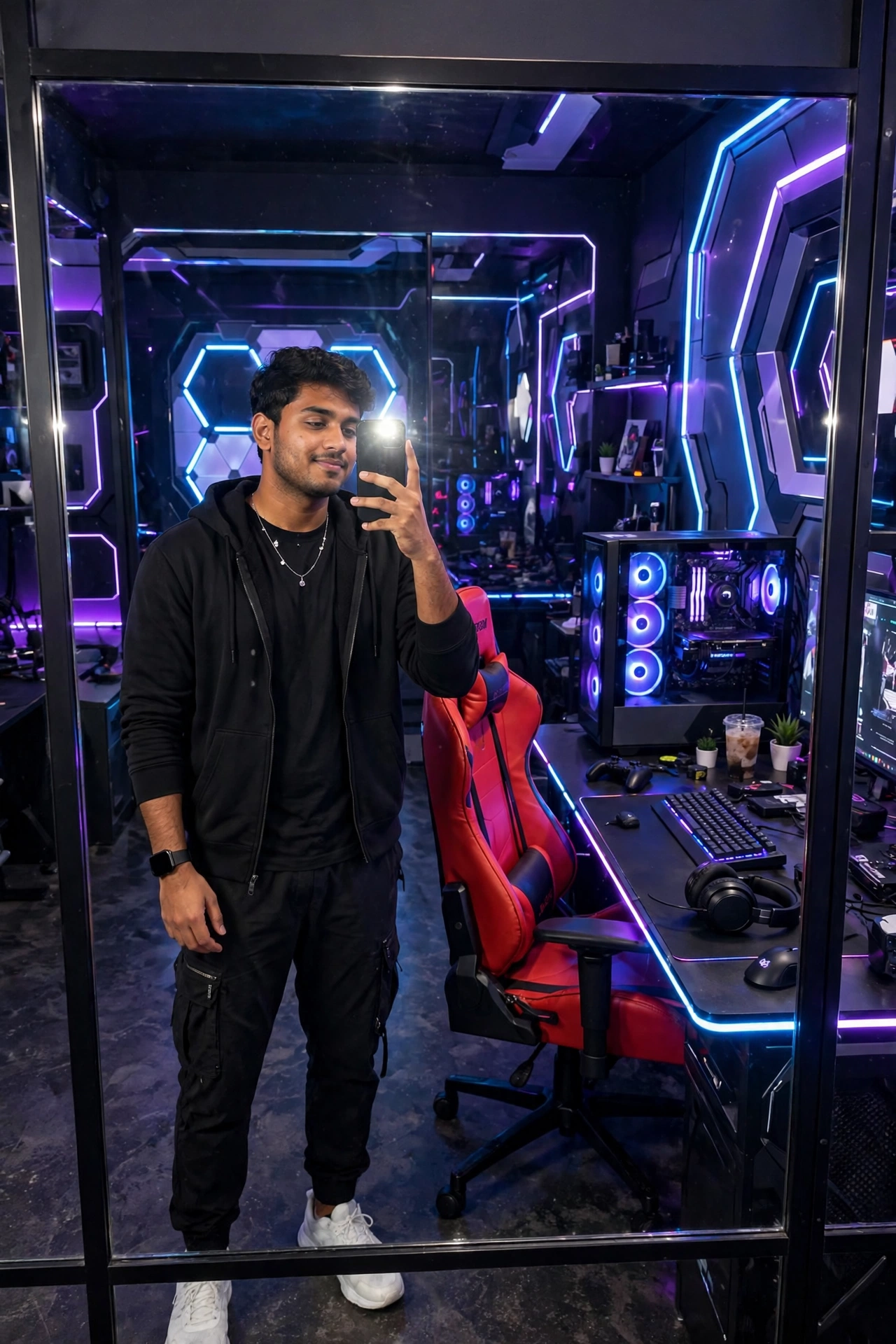 Spider-Man Gaming Room Mirror Selfie