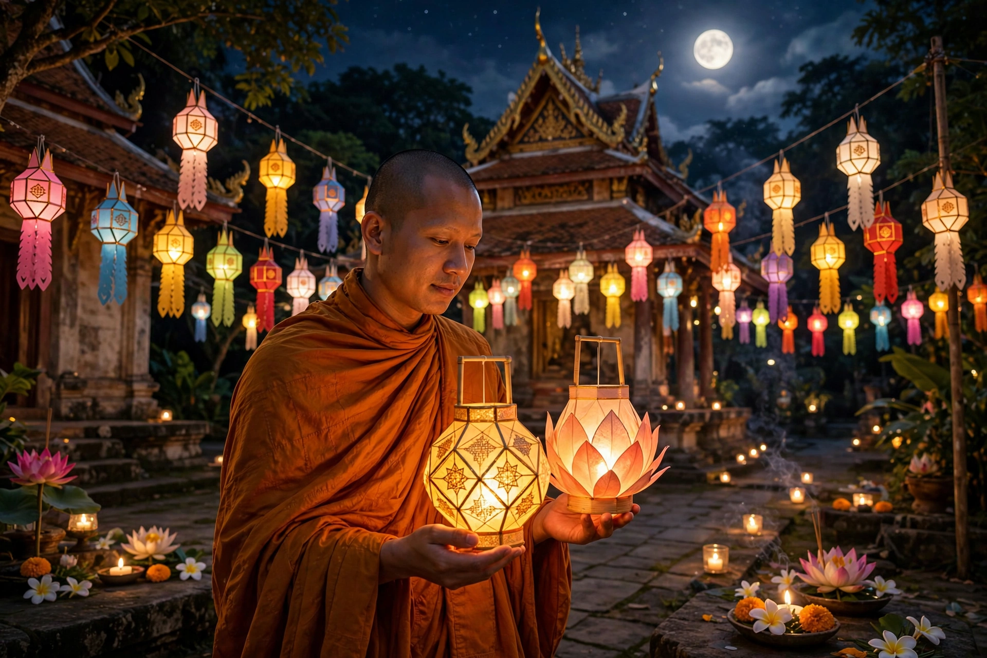 Vesak Monk Lanterns