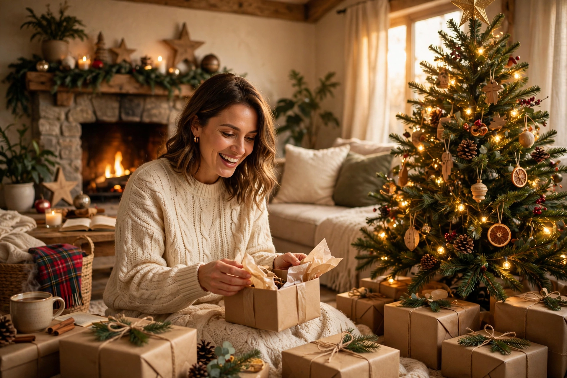 Woman Christmas Morning