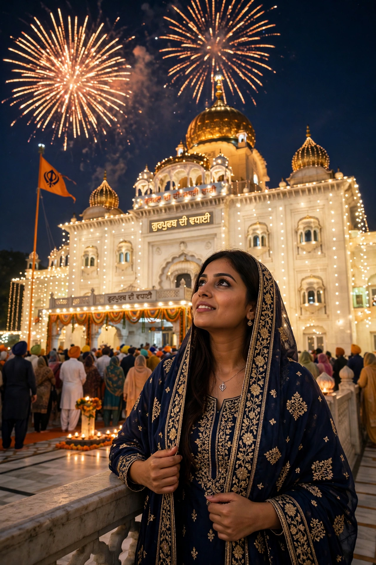 Woman Gurpurab Lights